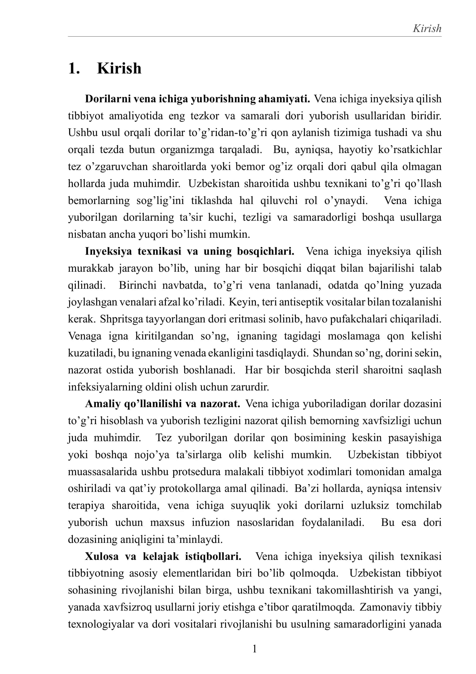 Vena ichiga inyeksiya qilish texnikasi (referat) 3