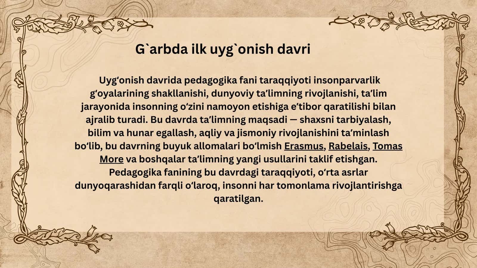 G`arbiy uyg`onish davrida pedagogika fani taraqqiyoti 3