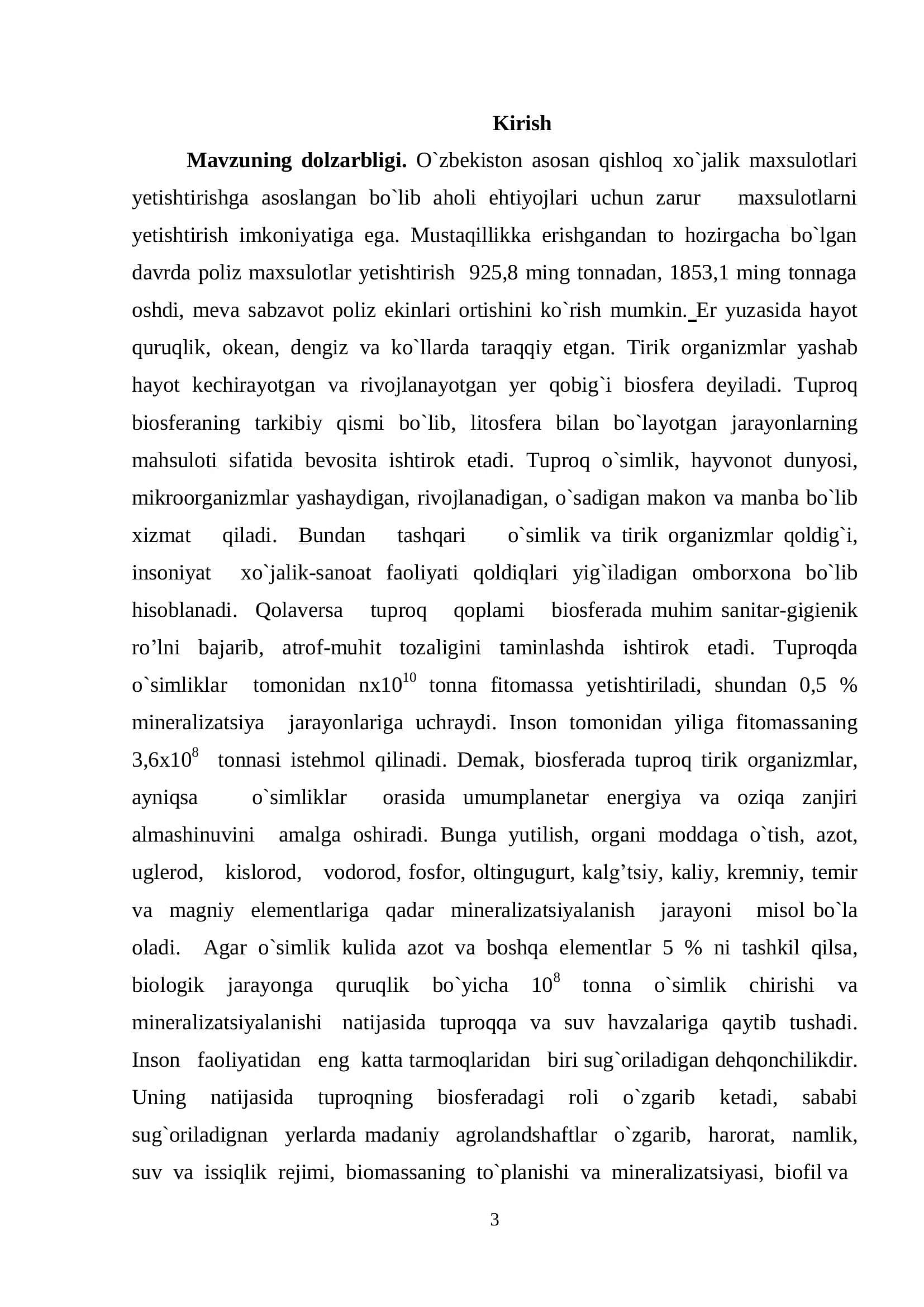 Tuproq xossa va xususiyatlarini masofadan o’rganishning ilmiy asoslarini o’rganish 3
