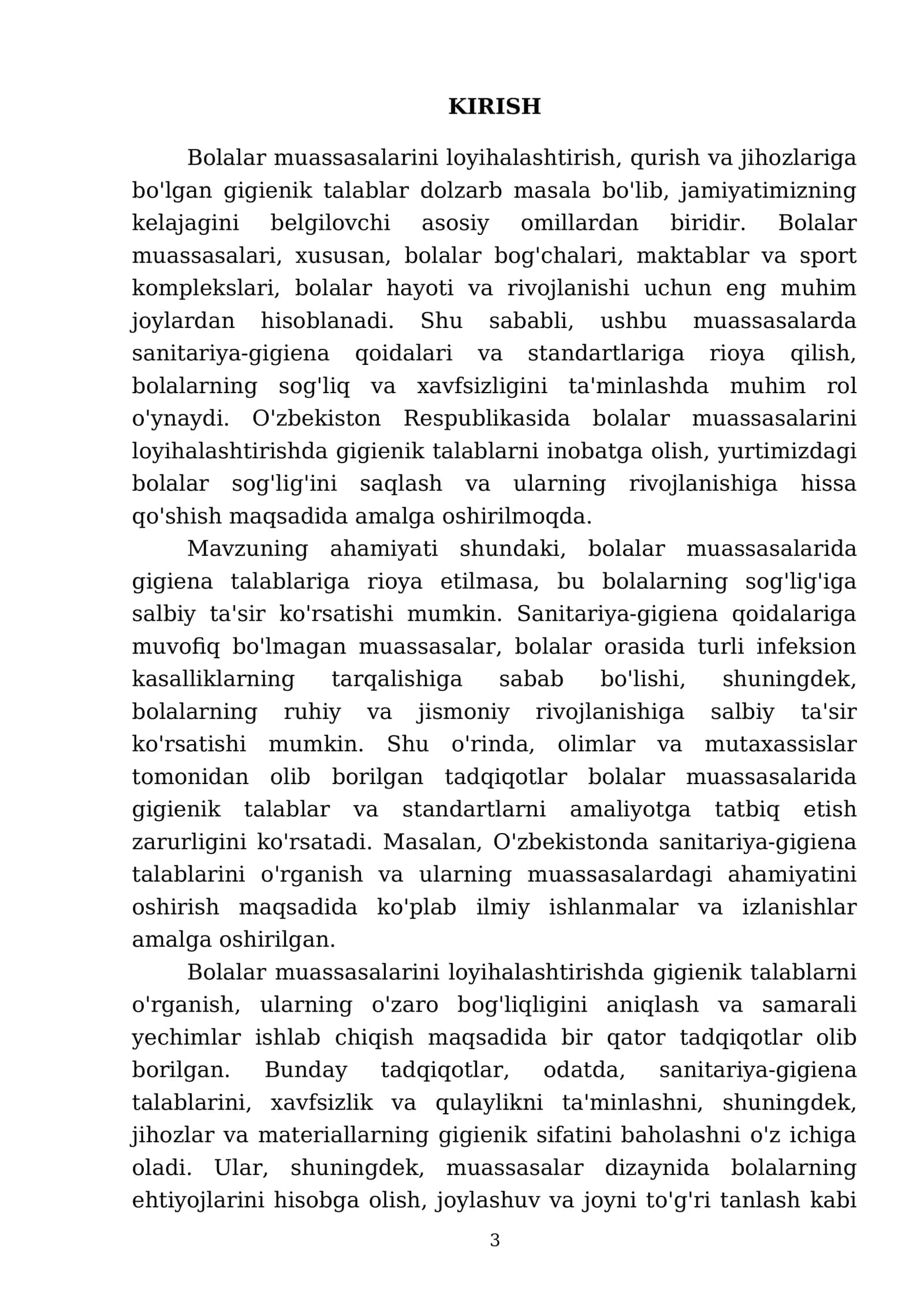 Bolalar muassasalarini loyihalashtirish qurish va jihozlariga bo'lgan gigenik talablar 3