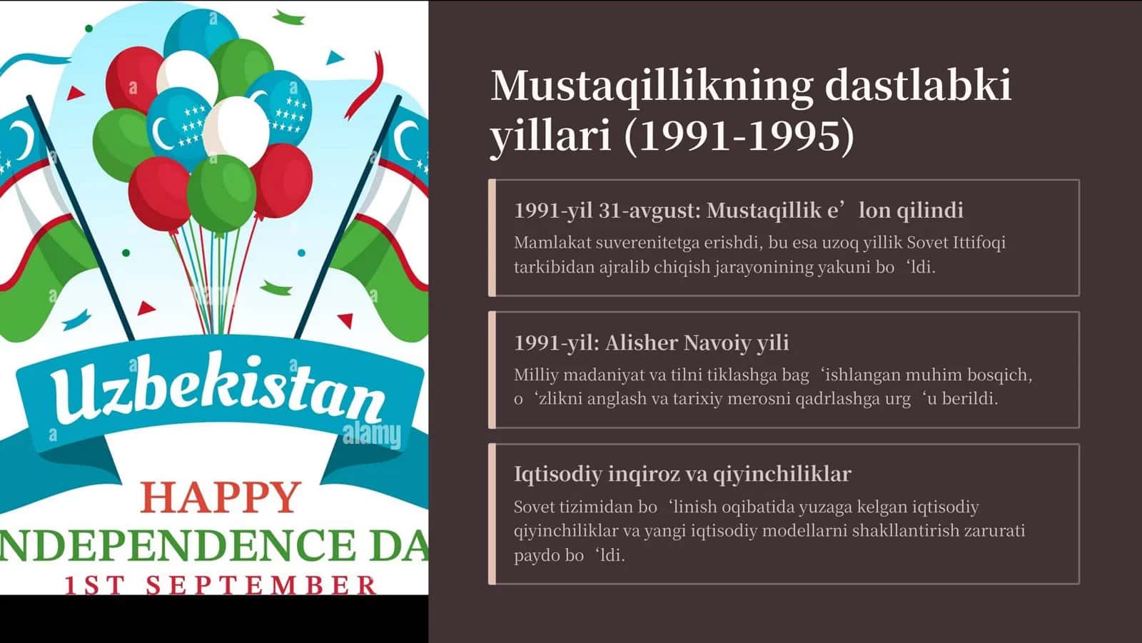 O'zbekiston tarixi fanidan “1991-2025-yillarda O'zbekiston taraqqiyoti” 3