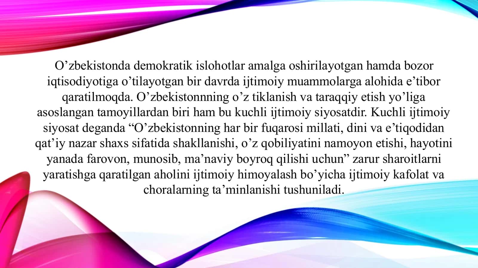 O'zbekiston Respublikasida ijtimoiy sohadagi islohotlar 3