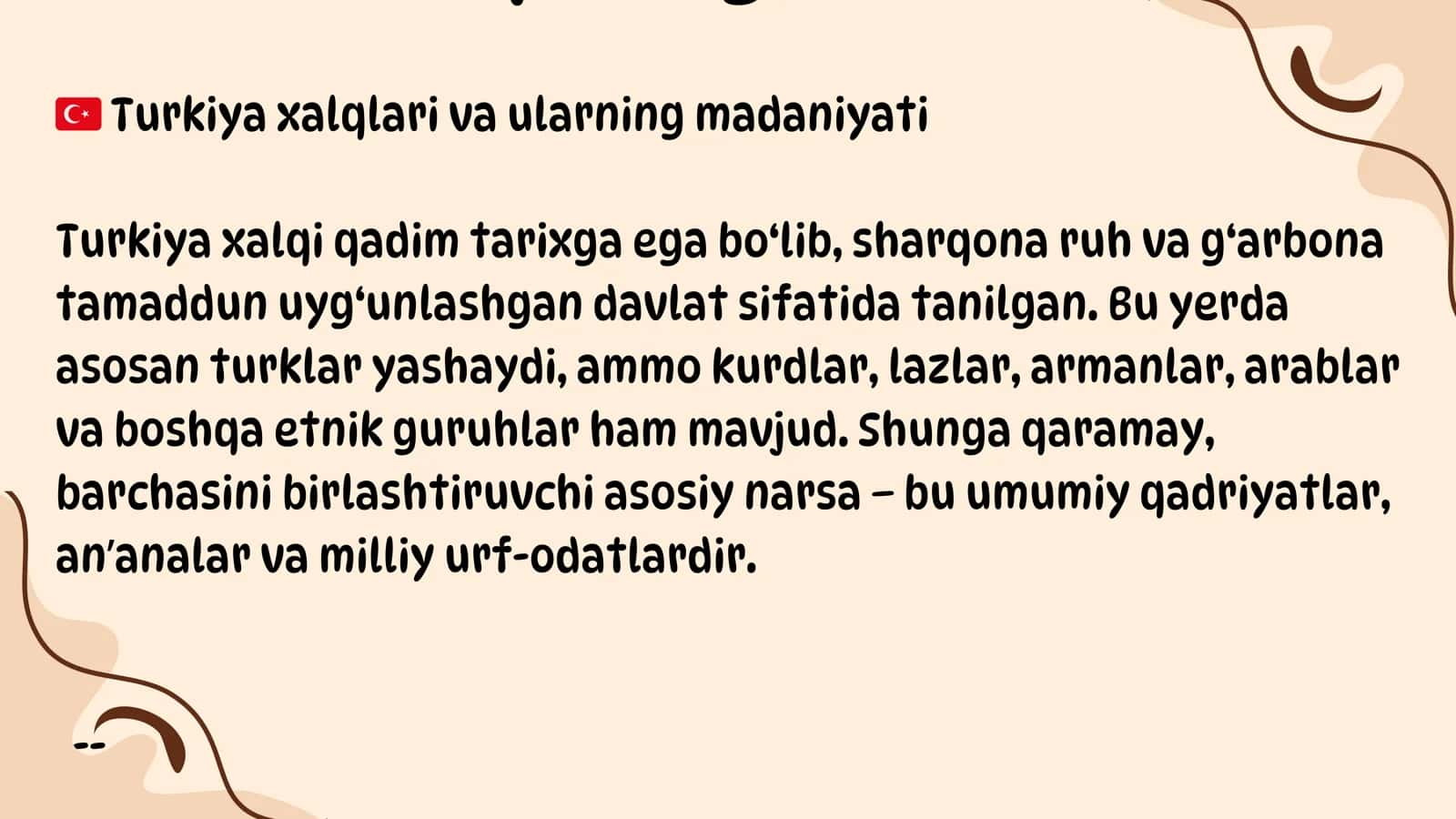 Turkiya Xalqining Milliy Urf-Odatlari, Anʼanlari, Bayramlari va Kiyim-Kechaklari 3