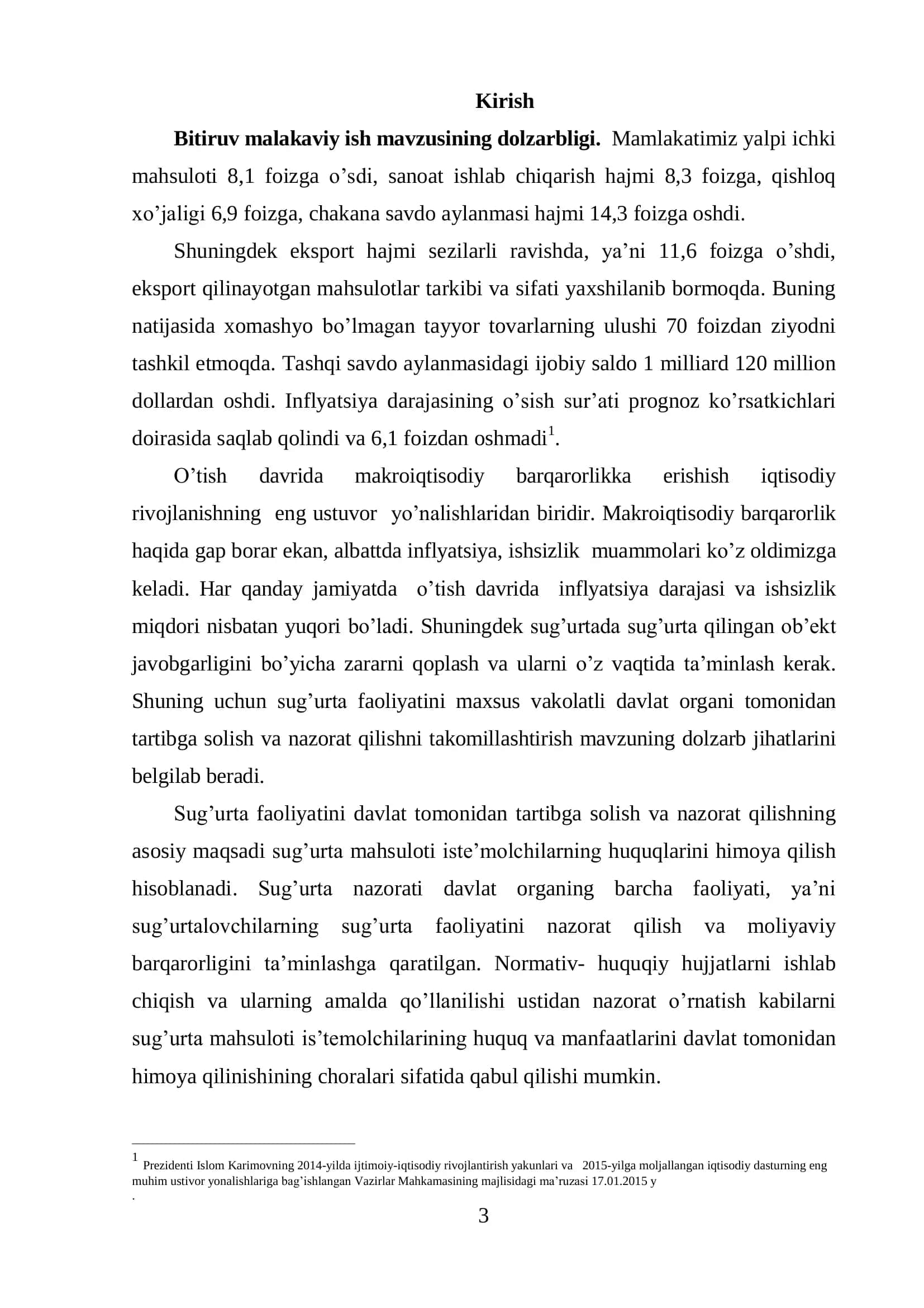 Sug’urta faoliyatini davlat tomonidan tartibga solish mexanizmi va uni takomillashtirish yo’nalishlari 3