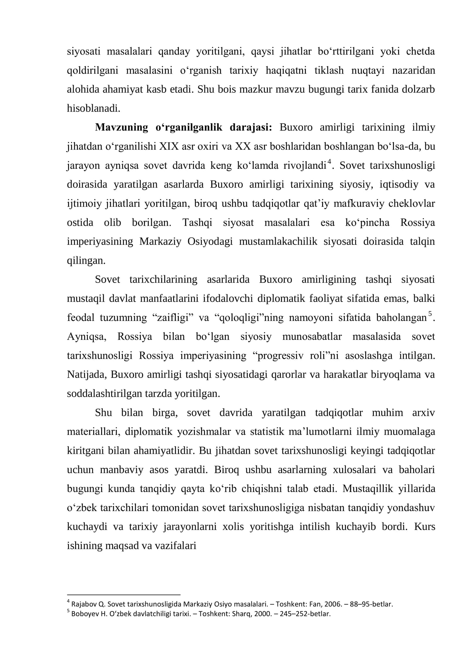 BUXORO AMIRLIGI TASHQI SIYOSAT MASALALARINING O‘RGANILISHI (SOVET DAVRI TARIXSHUNOSLIGIDA) 3