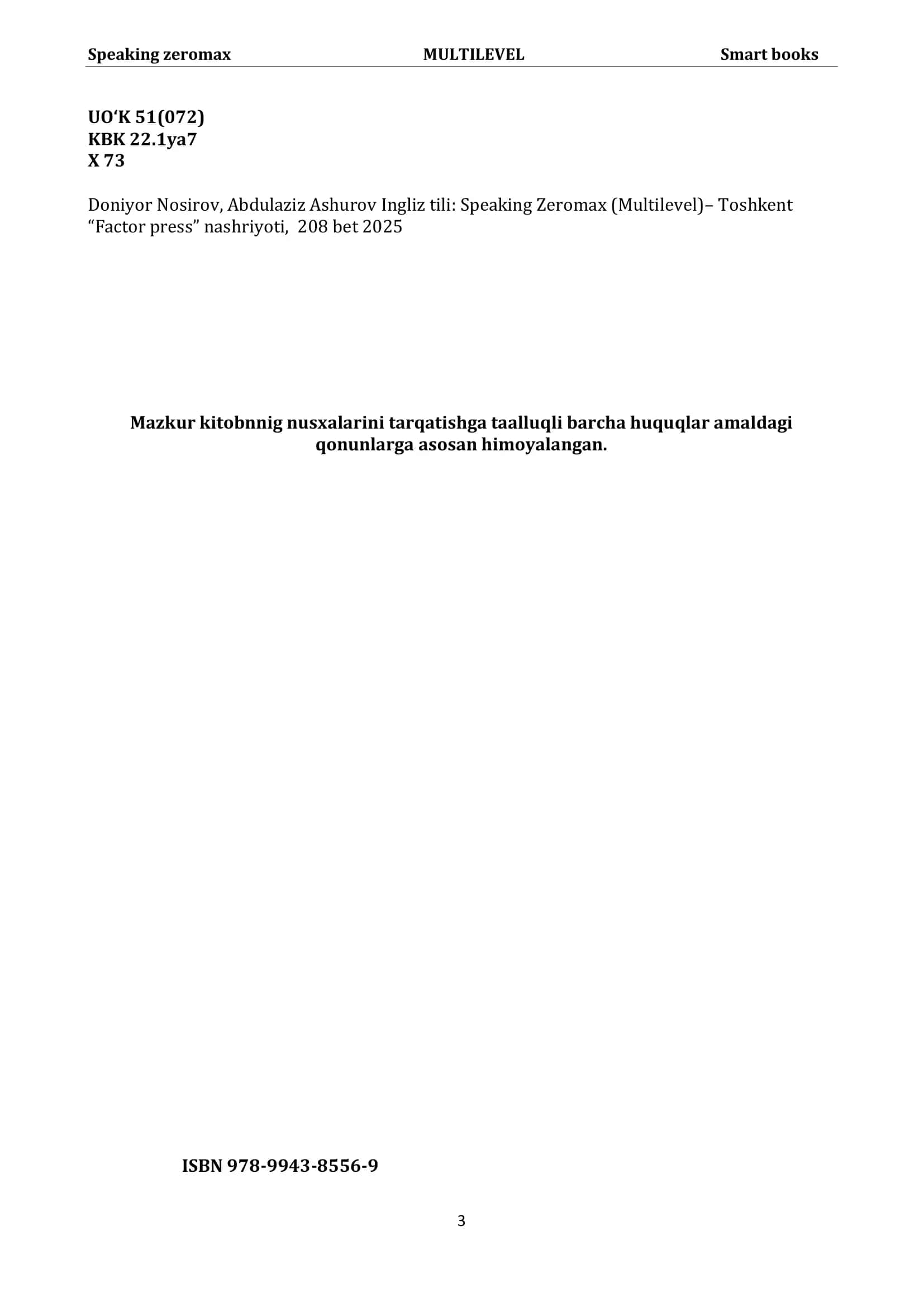 Speaking zeromax MULTILEVEL Smart books 3