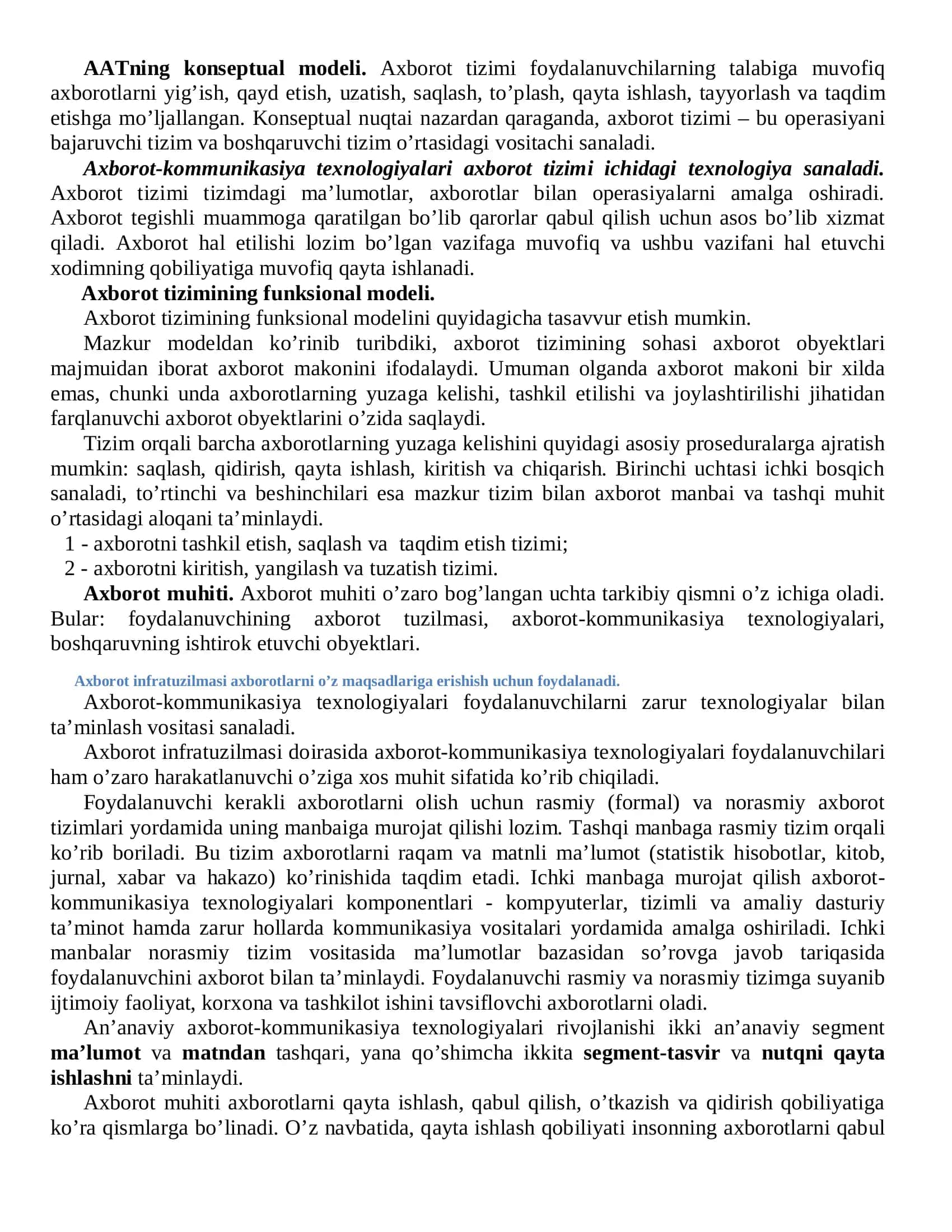Avtomatlashtirilgan axborot tizimlari 3