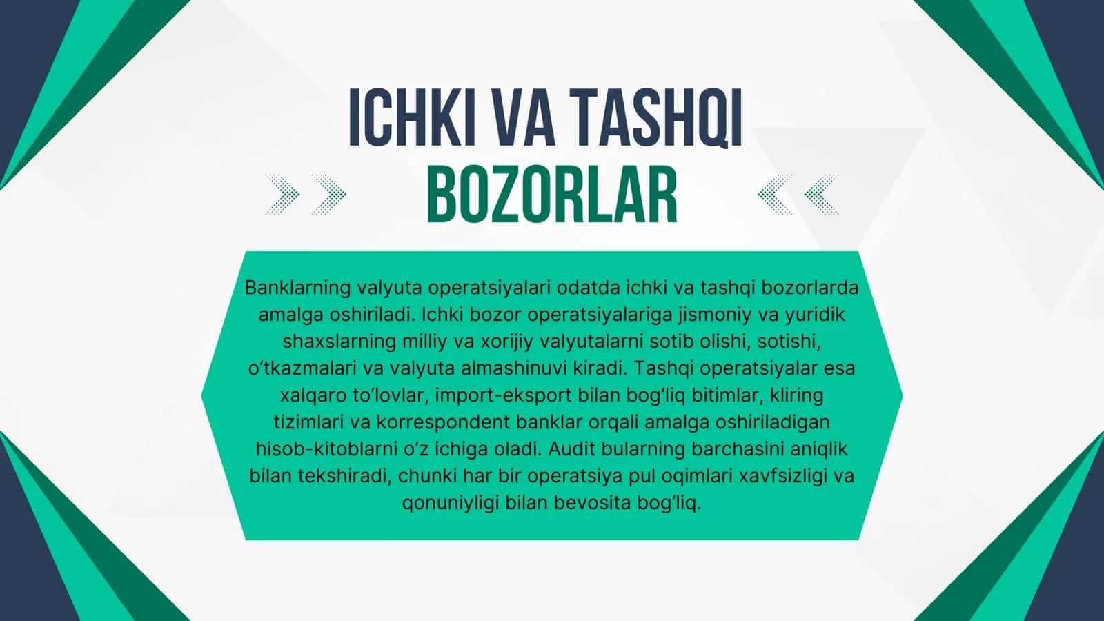 Banklarda valyuta operatsiyalari auditi 3