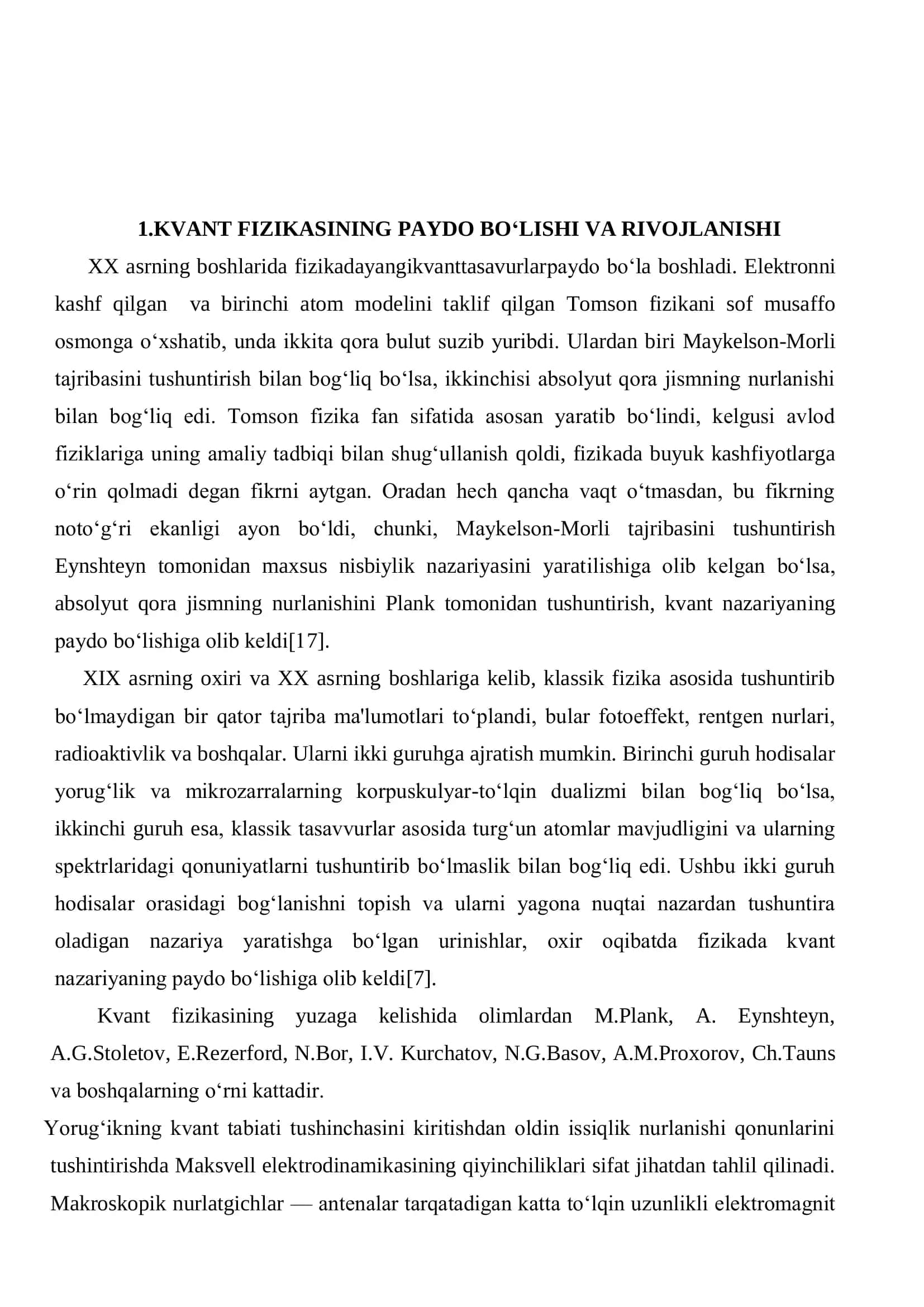 KVANT FIZIKANING FIZIKA VA TEXNIKANING RIVOJLANISHIDA TUTGAN O‘RNI VA RO’LI 3