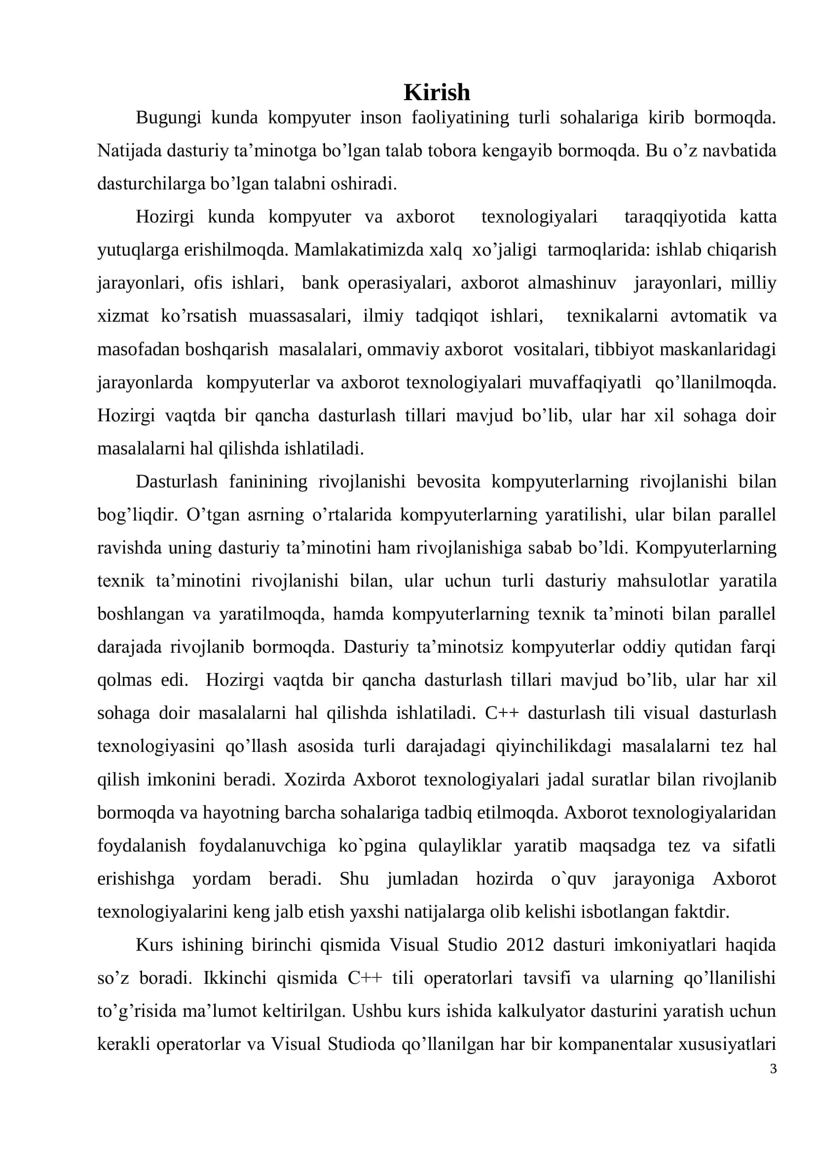 KALKULYATOR DASTURINI YARATISH 3