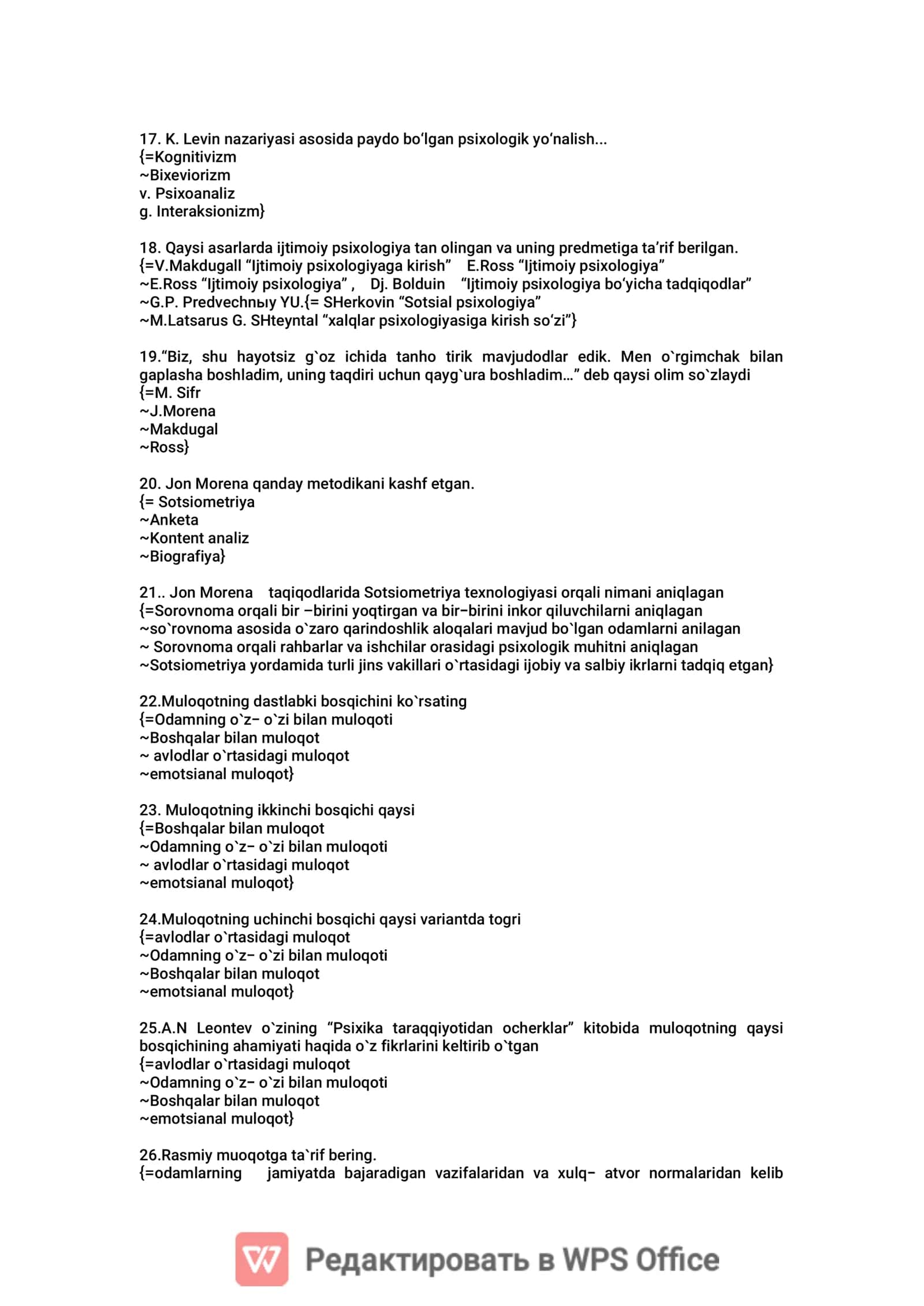 Sotsial psixoogiya fanidan attestatsiya savollari 3