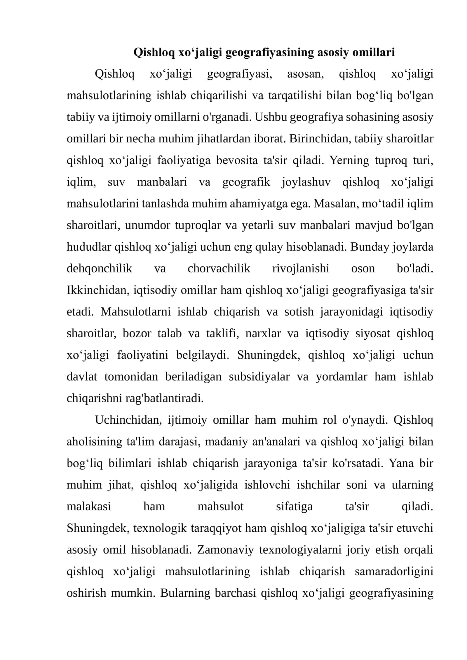 Qishloq xoʻjaligi geografiyasi 3