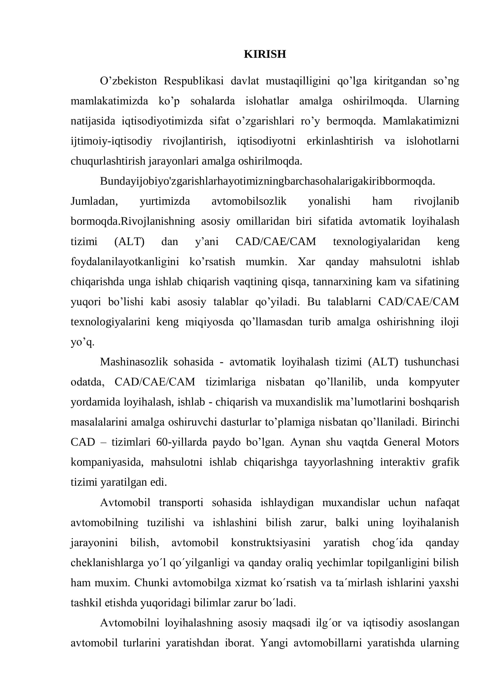 Avtomatlashtirilgan loyihalash tizimlari 3