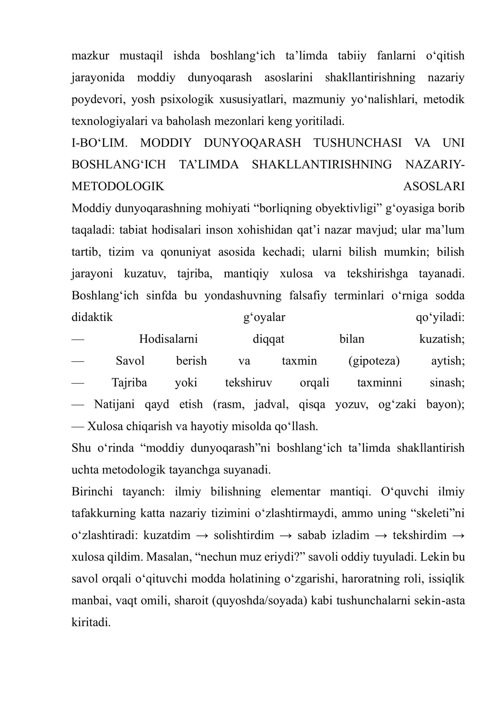 Boshlang‘ich ta’lim tabiiy fanlarini o‘qitish jarayonida boshlang‘ich sinf 3