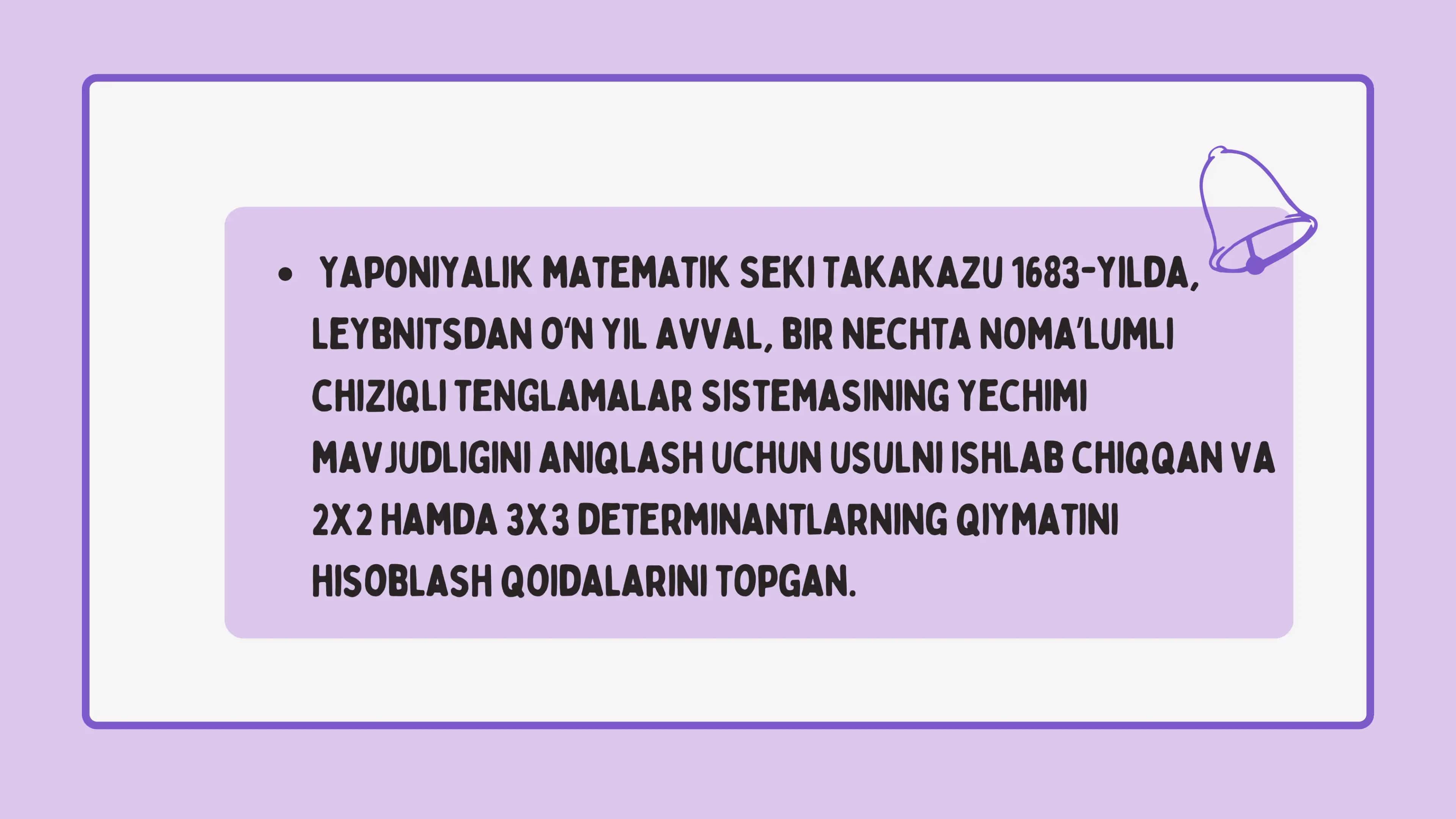DETIRMINANTNING XOSSALARI. MINORLAR VA ALGEBRAIK TOʻLDIRUVCHILAR 3