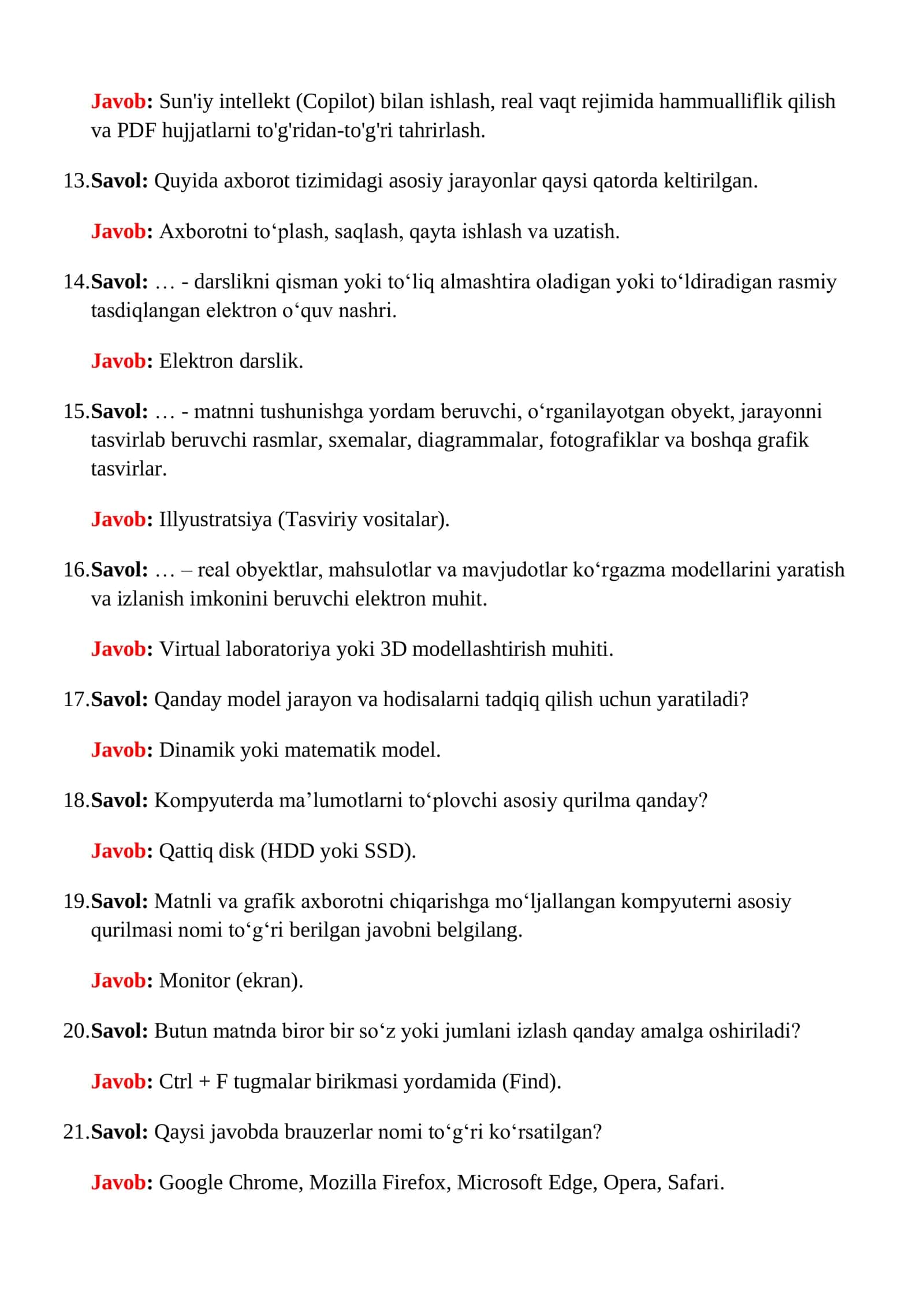 Argos test javoblari 2026-yil yangi | Axborot-kommunikatsiya texnologiyalari 3