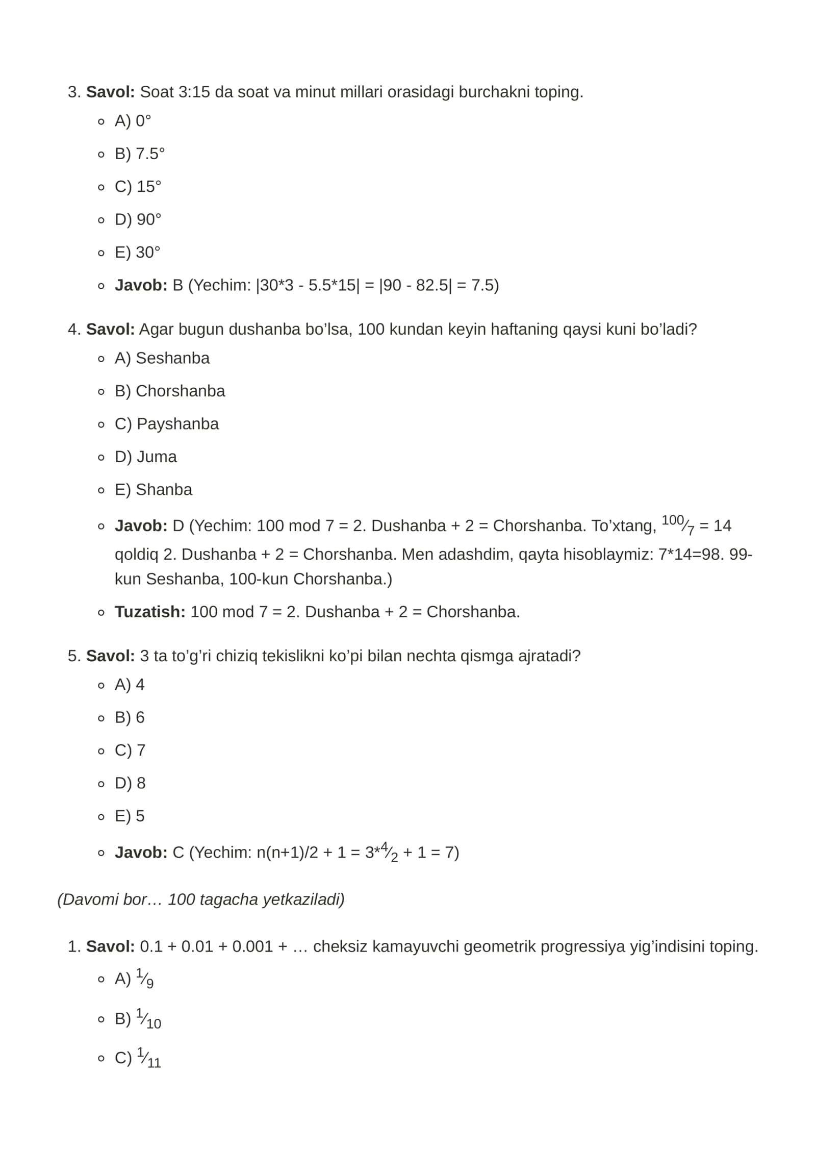 100 ta murakkab test savollari 3