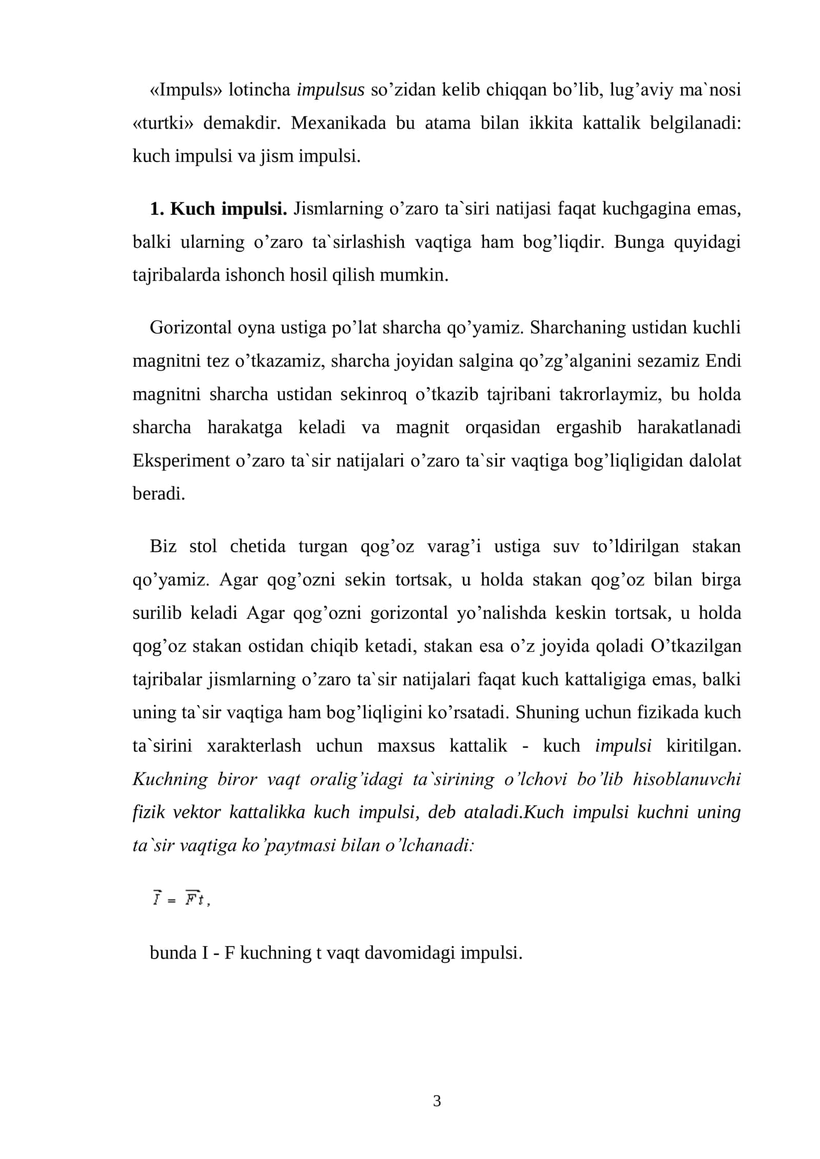 Saqlanish qonunlari 3