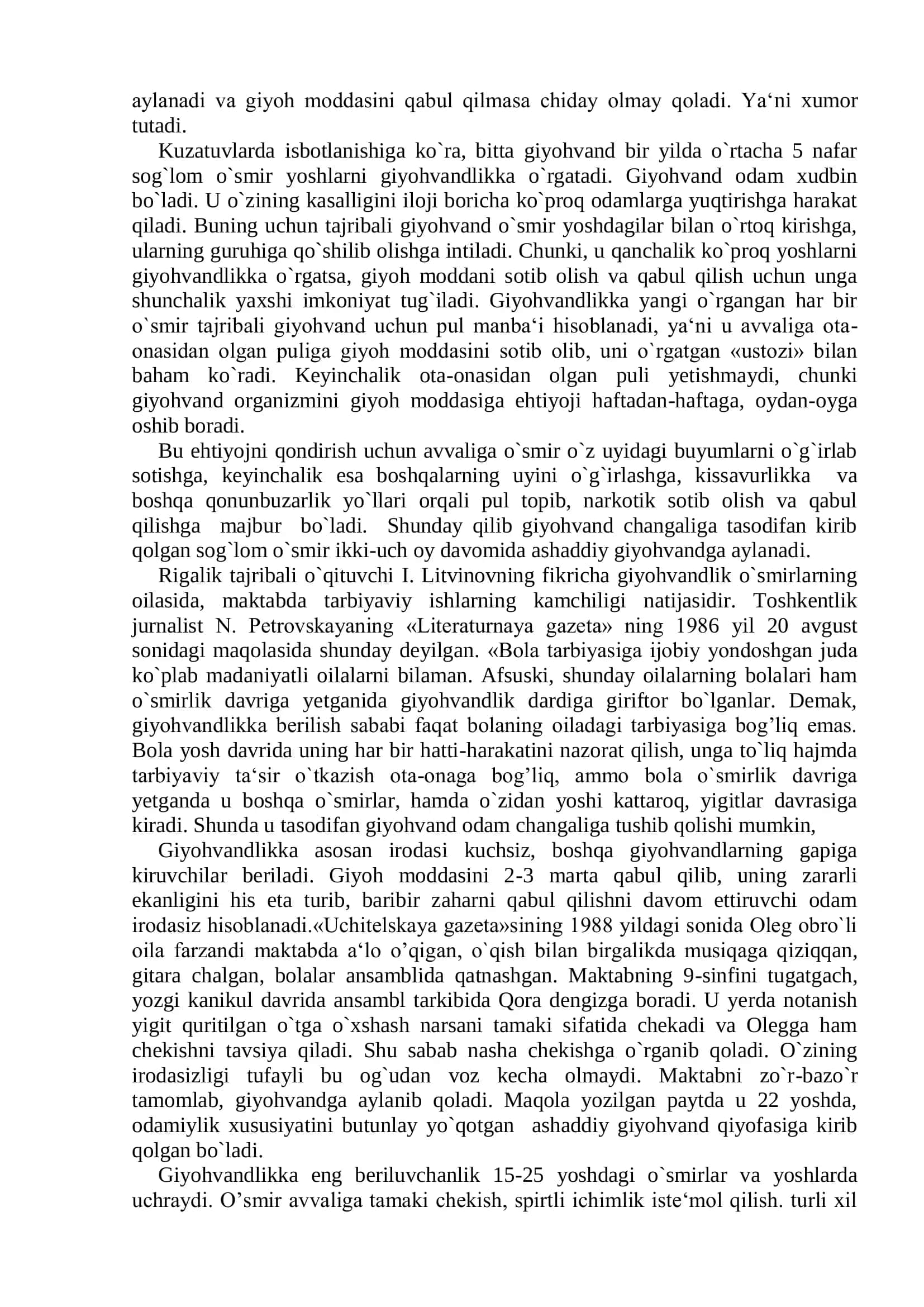 Zararli odatlar: Giyohvandlik, kashandalik, alkogolizm 3