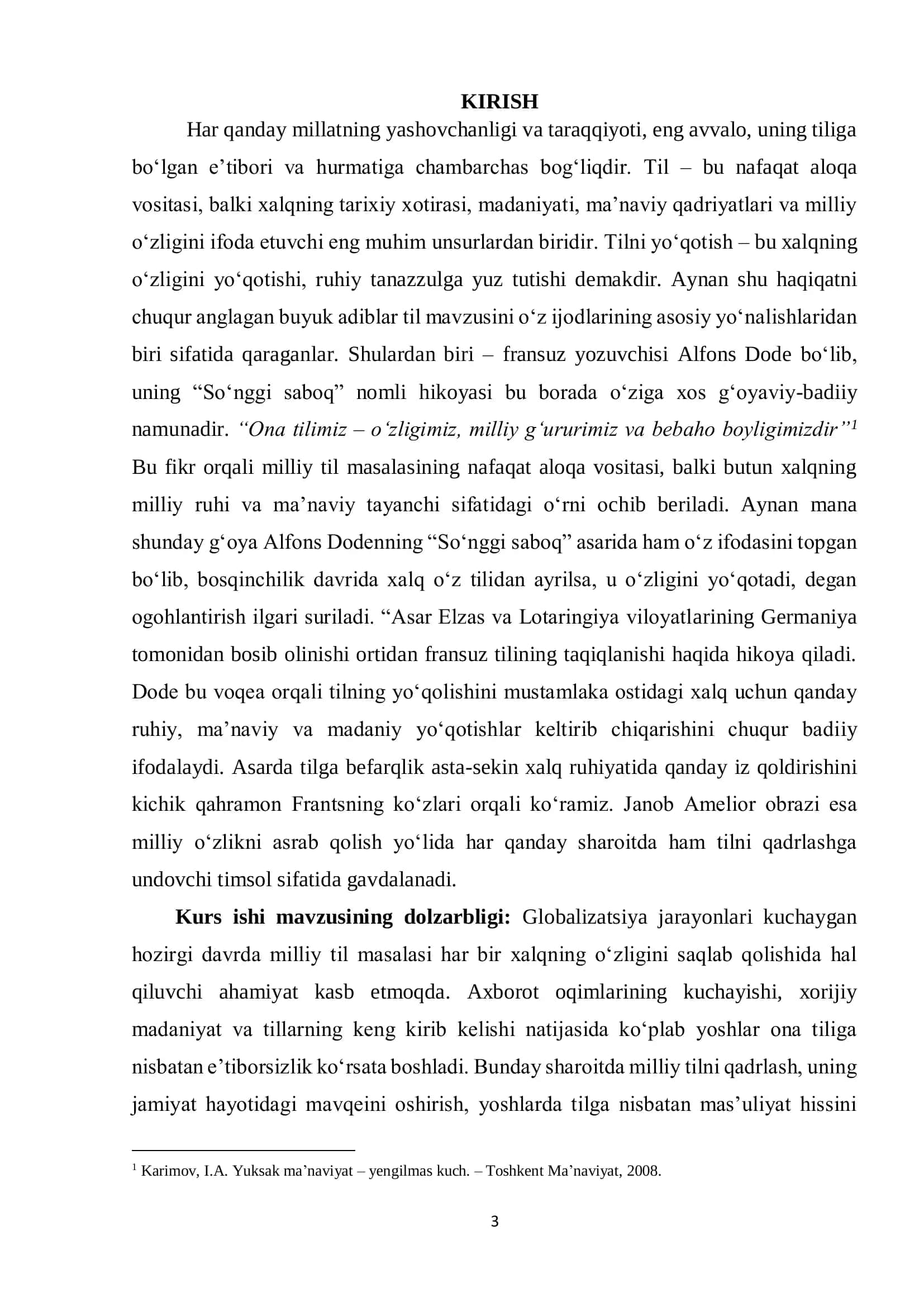 Alfons Dodening “Soʻnggi saboq” asarida milliy tilning ahamiyati 3