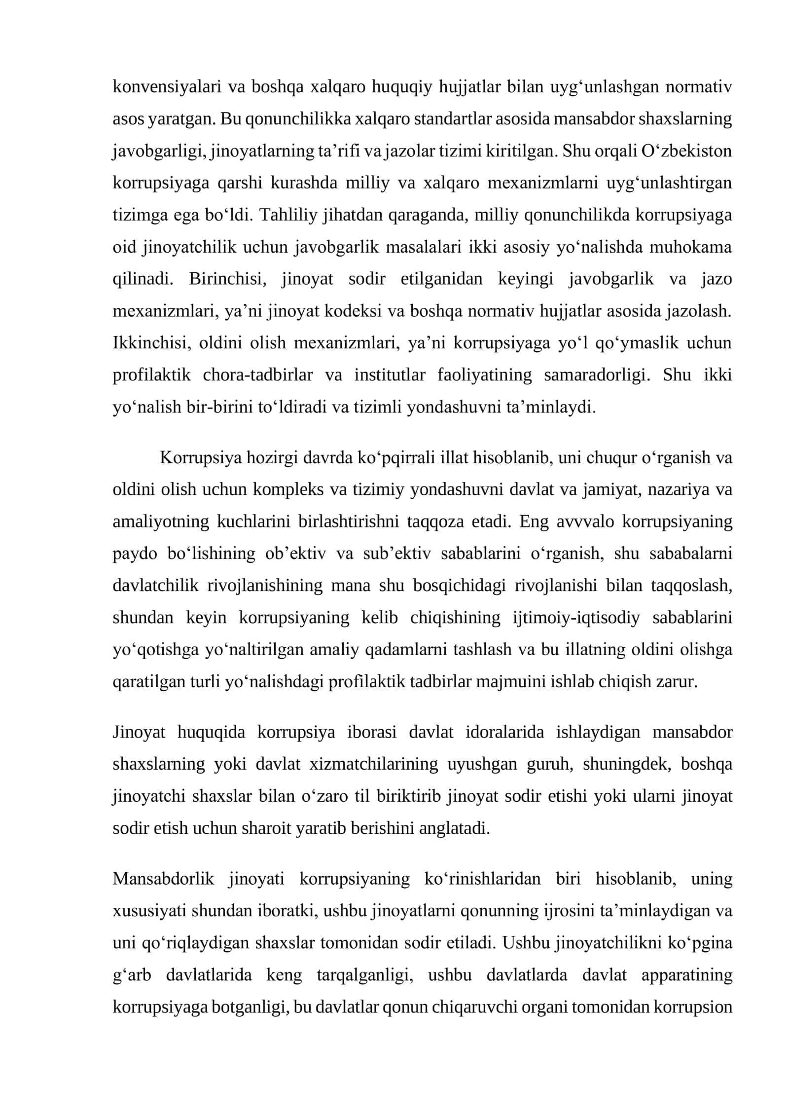 MILLIY QONUNCHILIKDA KORRUPSIYAGA OID JINOYATCHILIK UCHUN JAVOBGARLIK MASALALARINING MUHOKAMASI BO‘YICHA TAHLILIY MA’LUMOT 3