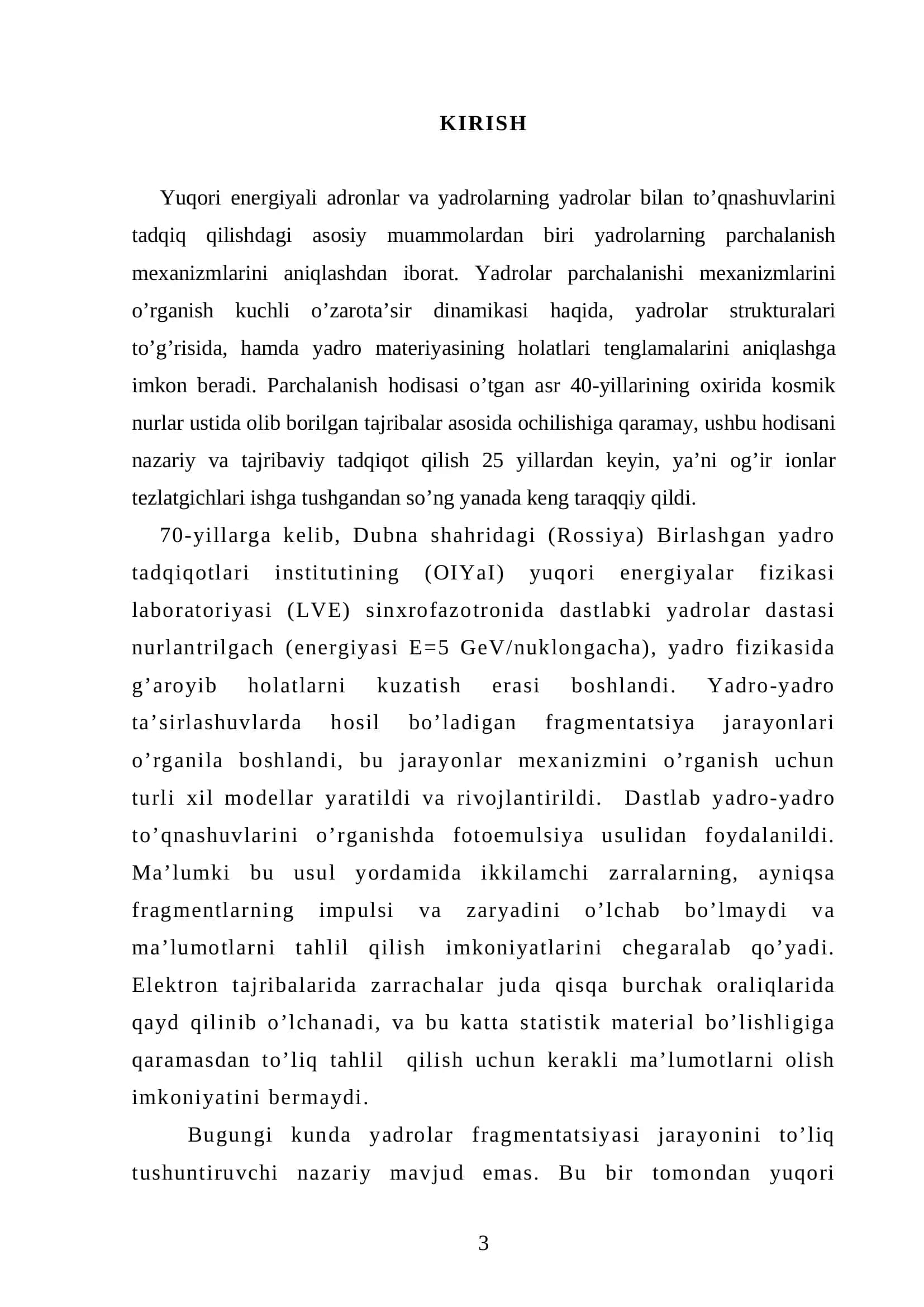 Fizika -matematika fakulteti Fizika-astronomiya yo’nalishi malakaviy ishi 3