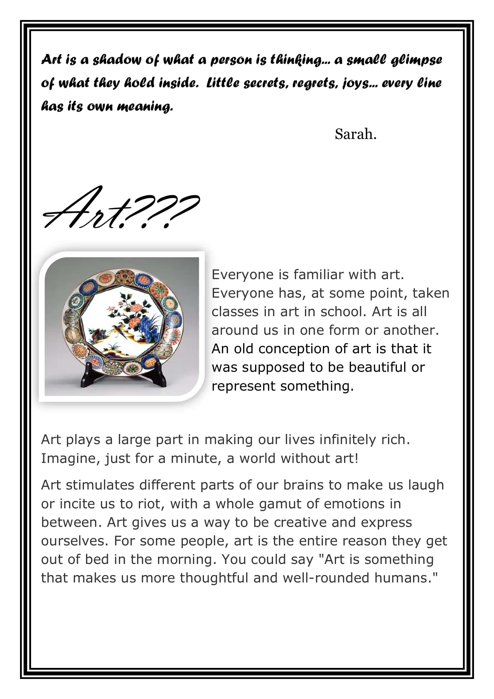 Art is Man’s nature 3
