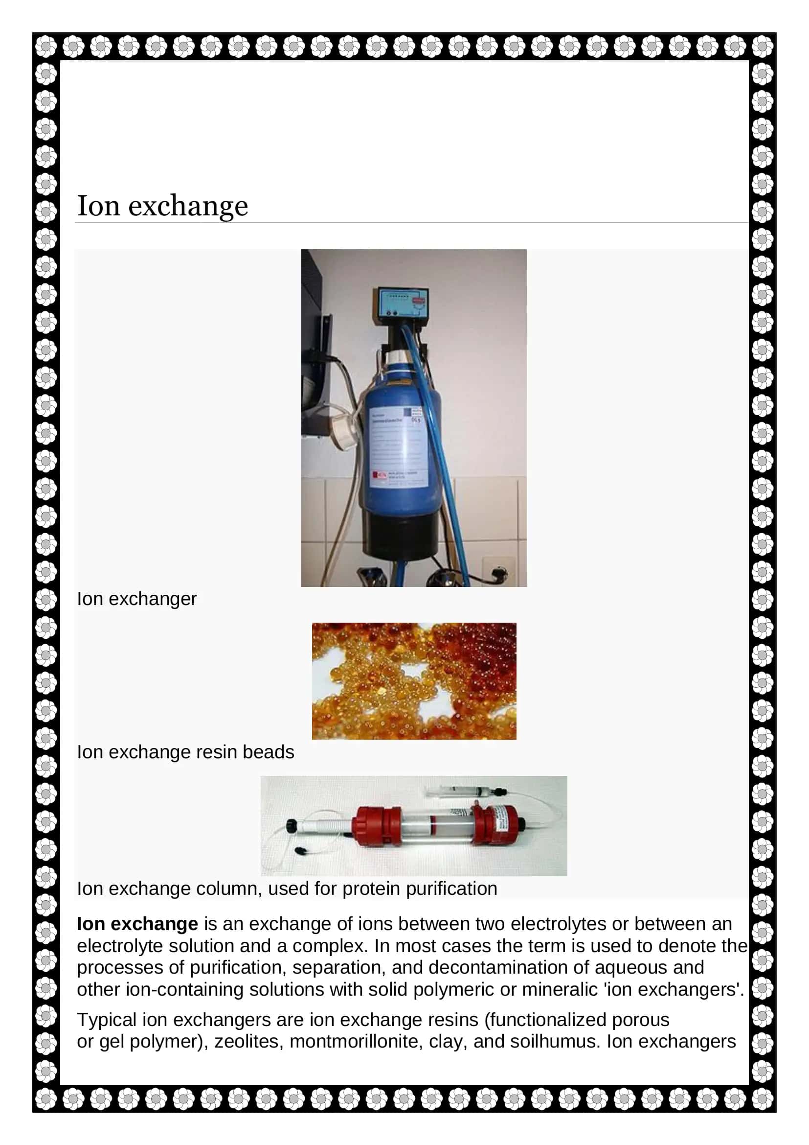 Adsorption of Ion Exchange 3
