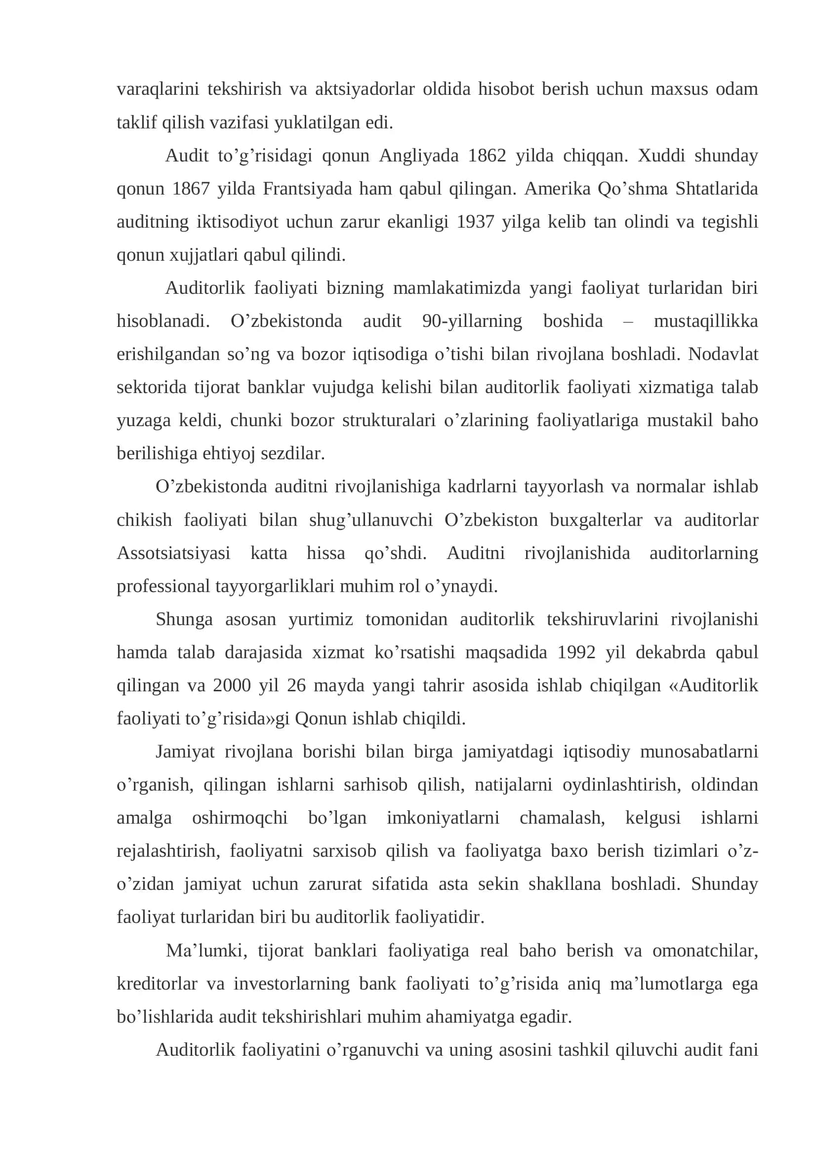 Bank auditini tashkil etishning huquqiy asoslari 3