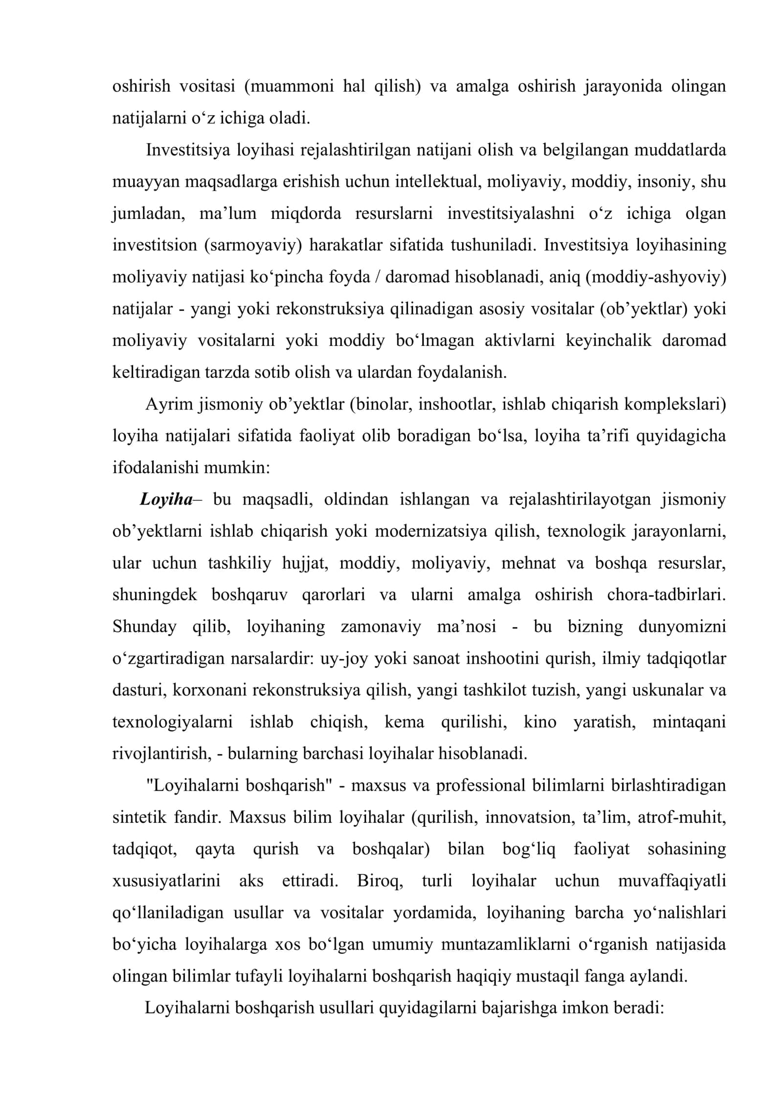 Loyihalarni boshqarishning mohiyati 3