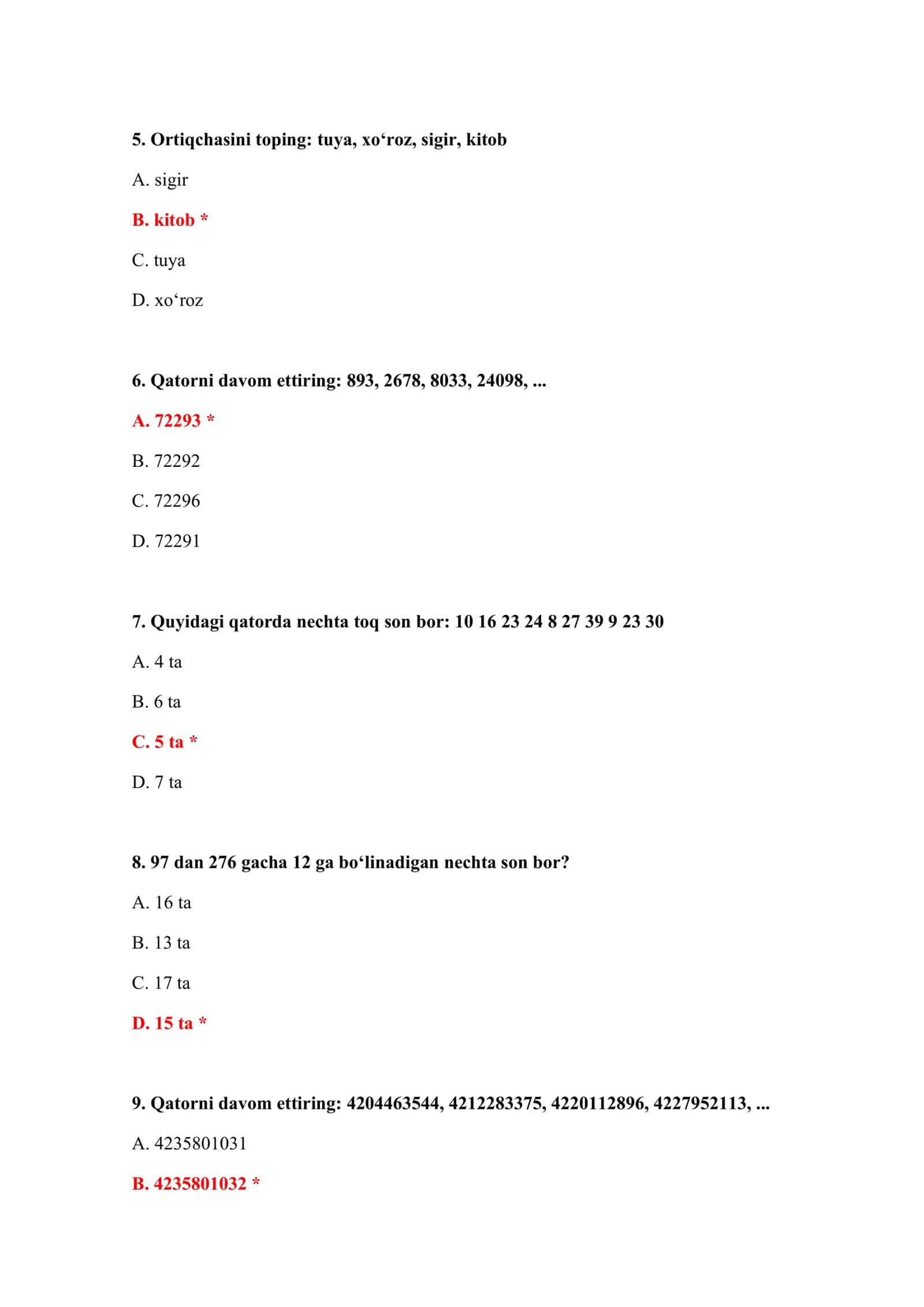 BOJXONA XODIMLARI TEST SAVOLLARI 3