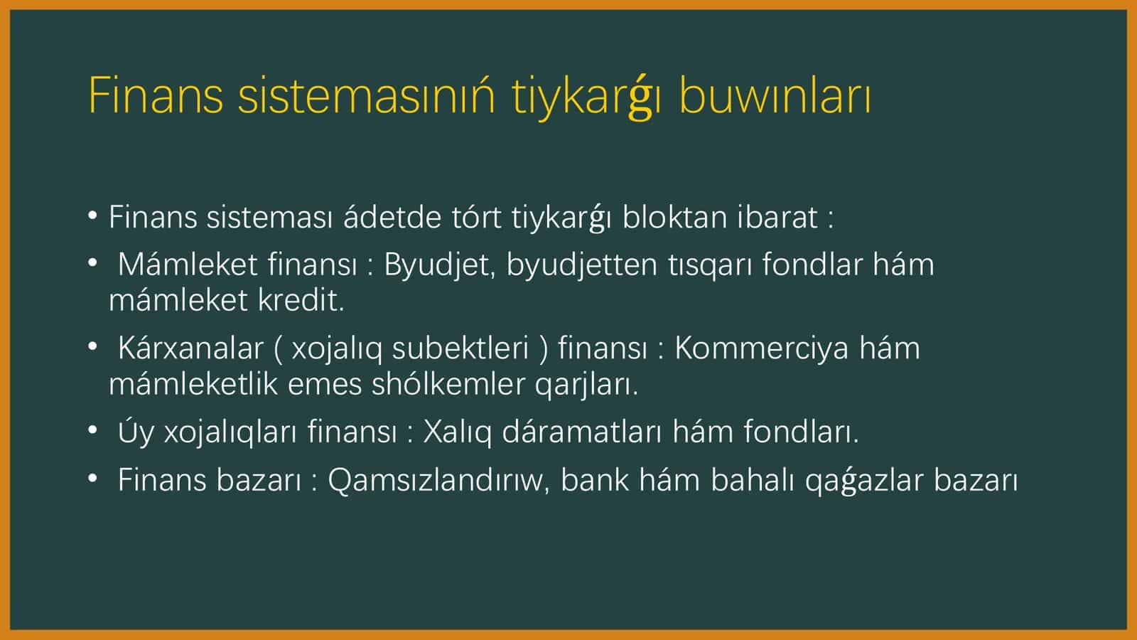 Finans sistemasi túsinigi 3