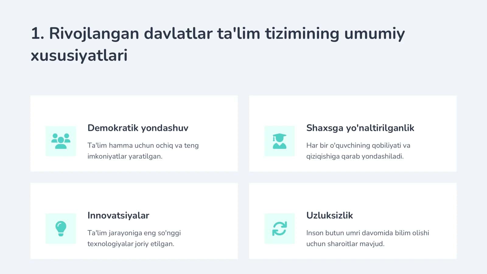 Rivojlangan xorijiy mamlakatlarda ta'lim tizimi 3