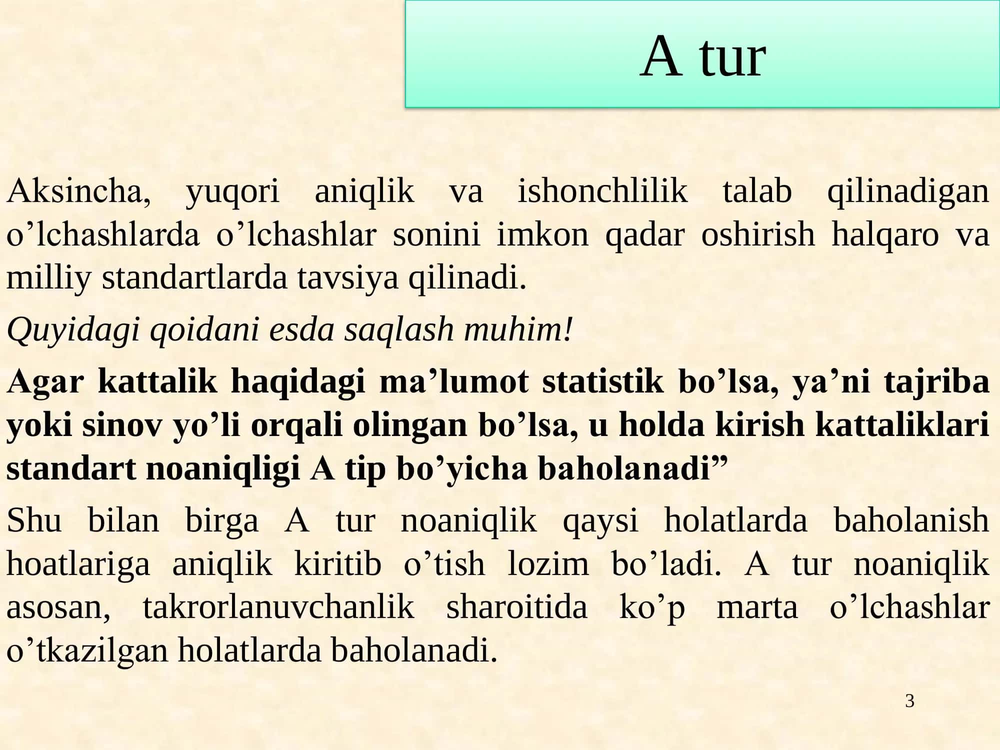 O‘LCHASHLAR NOANIQLIGI 3