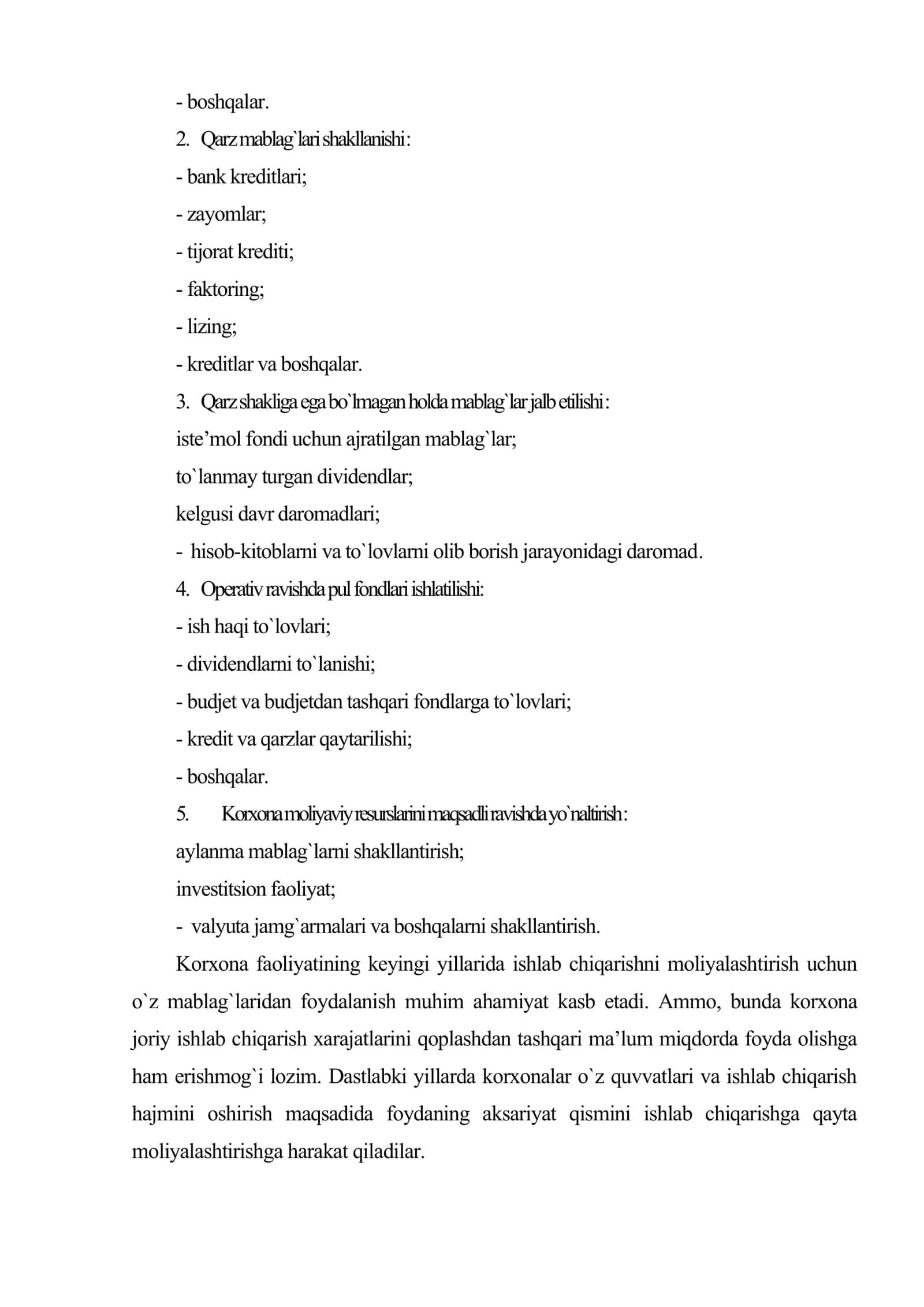 Kapitalni va moliyaviy ta’minot jarayonini boshqarish 3