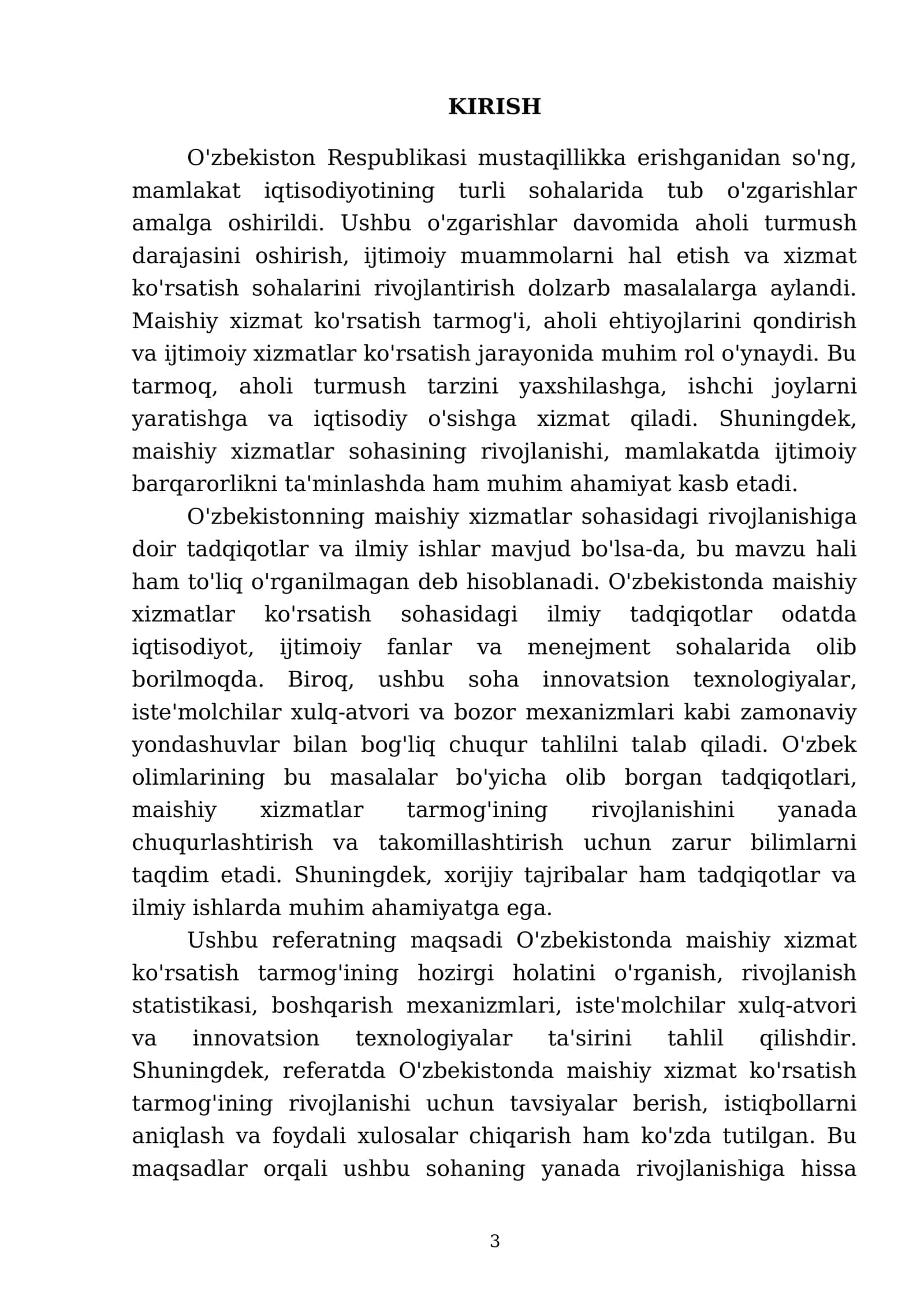O'zbekistonda aholiga maishiy xizmat koʻrsatish tarmog'ini rivojlanish tahlili 3
