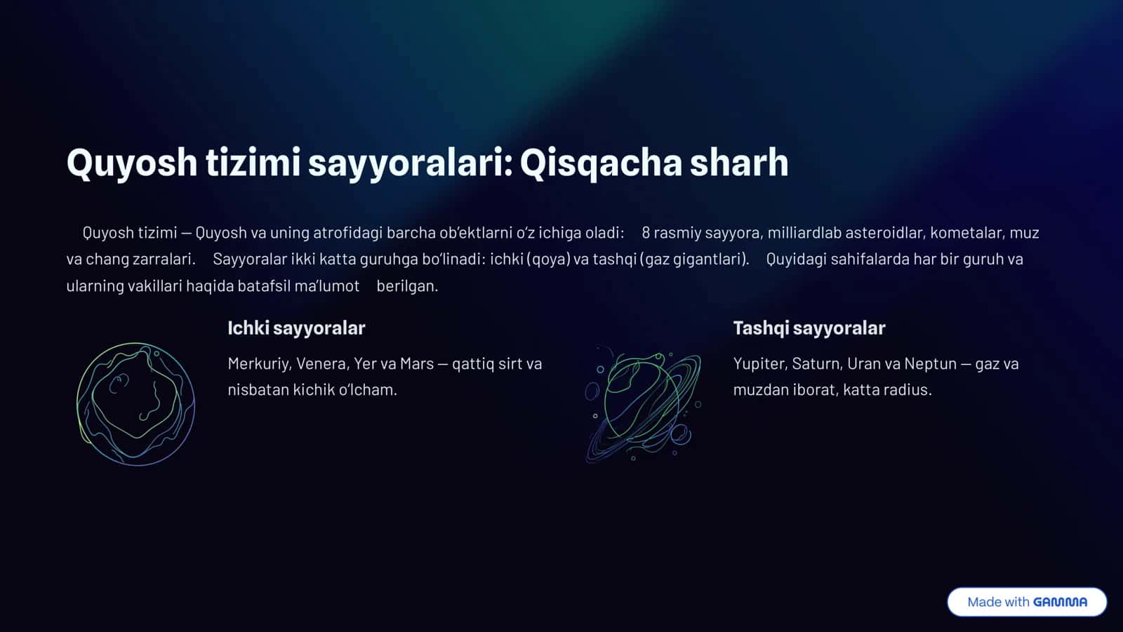 Sayyoralar: Koinotning Sirli Dunyosi 3