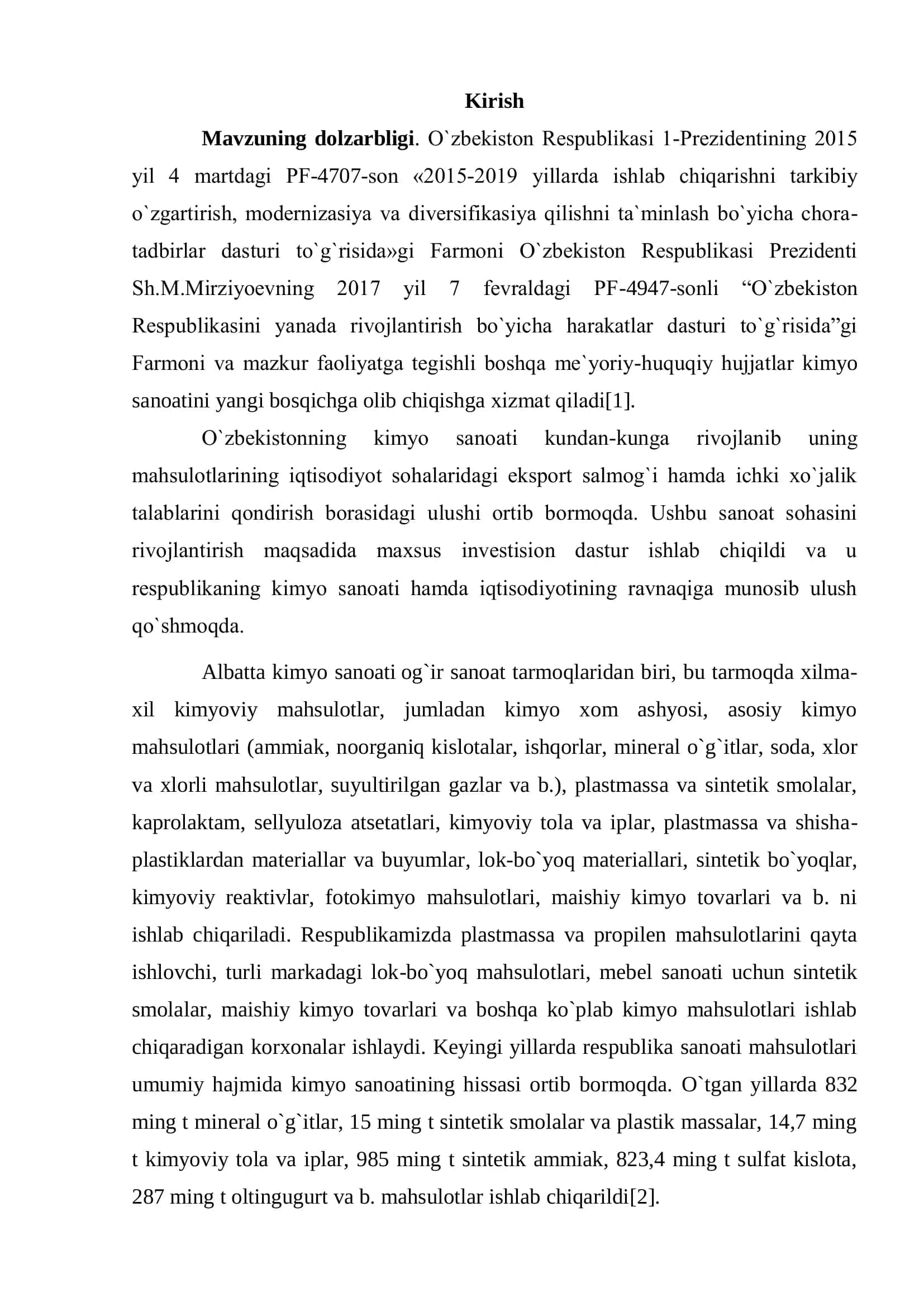 POLIETILEN ISHLAB CHIQARISH LINIYASI GRANULALASH JARAYONIDA SOVUTUVCHI SUV TIZIMINI TAKOMILLASHTIRISH mavzusidagi 3