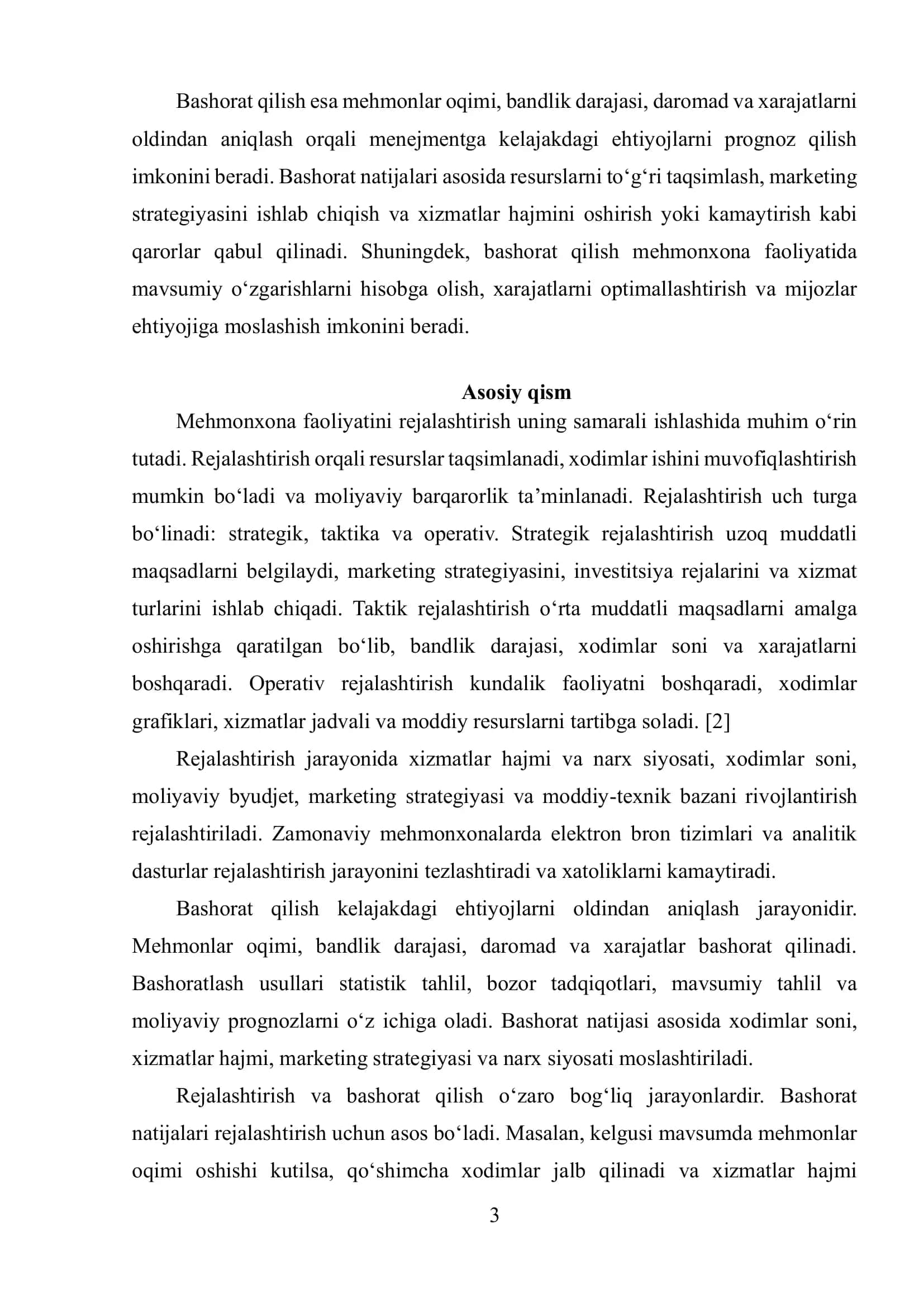 Mehmonxona Faoliyatini Rejalashtirish va Bashorat Qilish 3