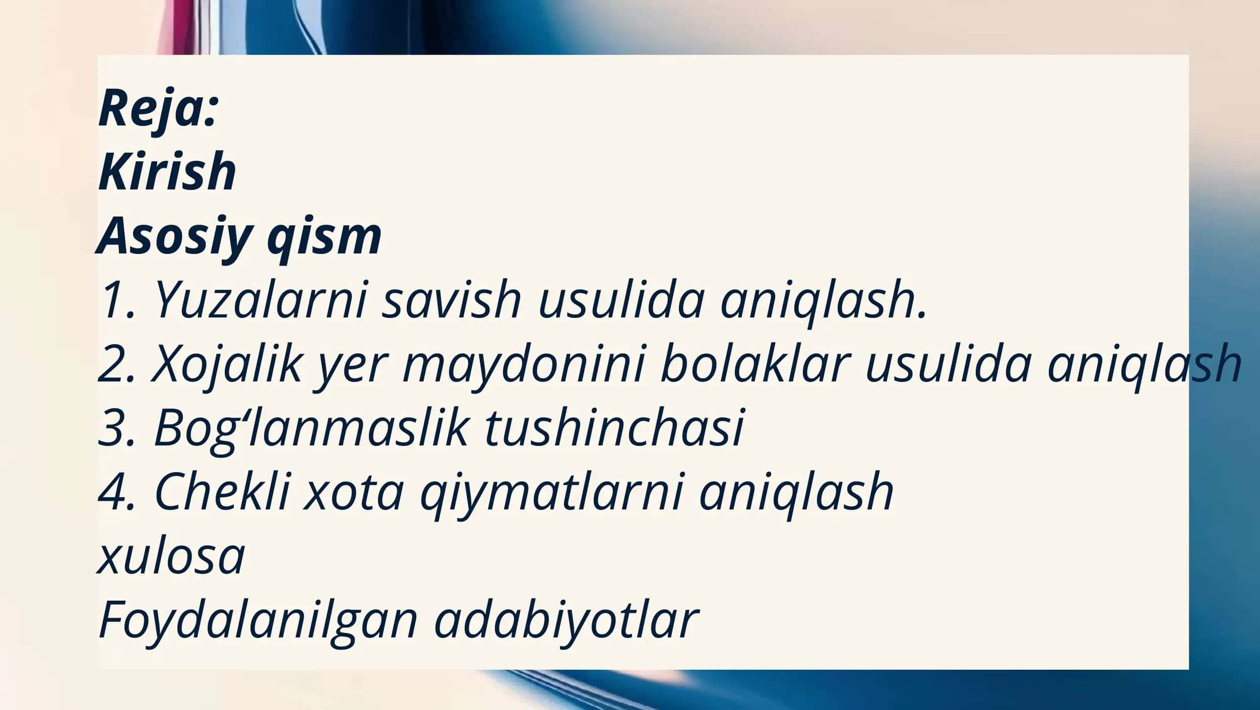 Yer kadastri va yer tuzish ta'lim yoʻnalishi 3