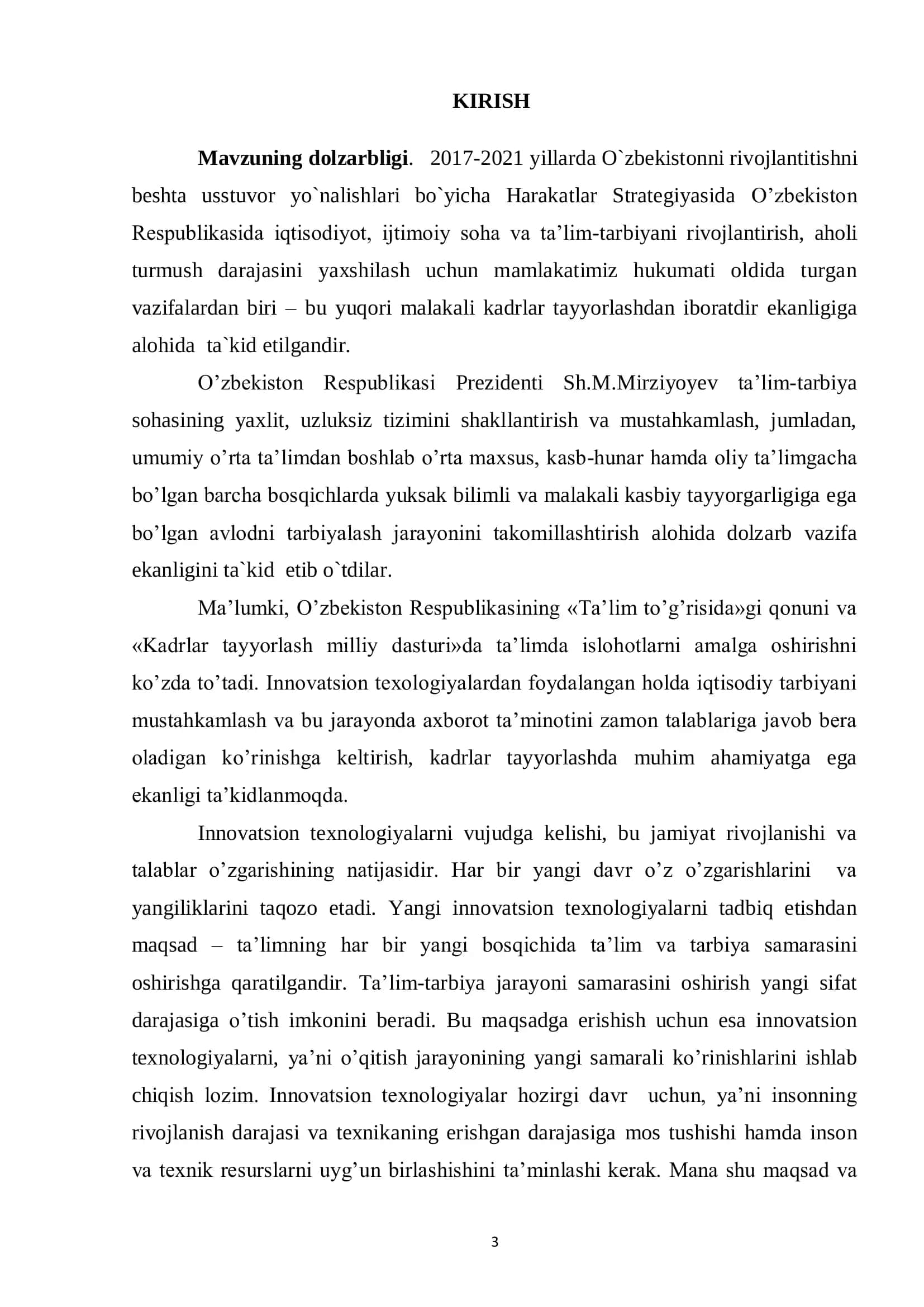 Kasb ta’limi: buxgalteriya hisobi va audit ta’lim yo‘nalishi 3