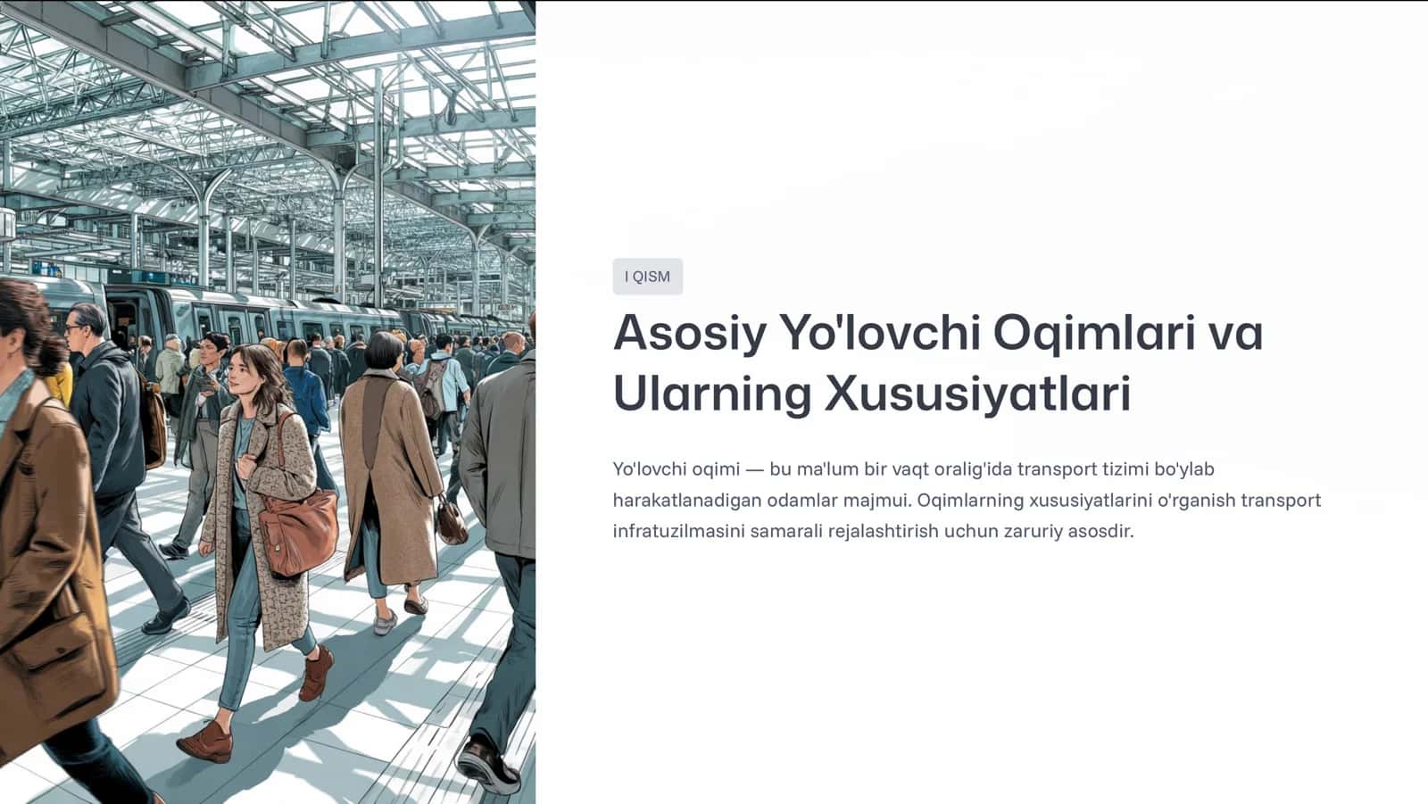 Asosiy Yo'lovchi Oqimlarining Tavsiflari va Aholining Harakatlanuvchanligi 3