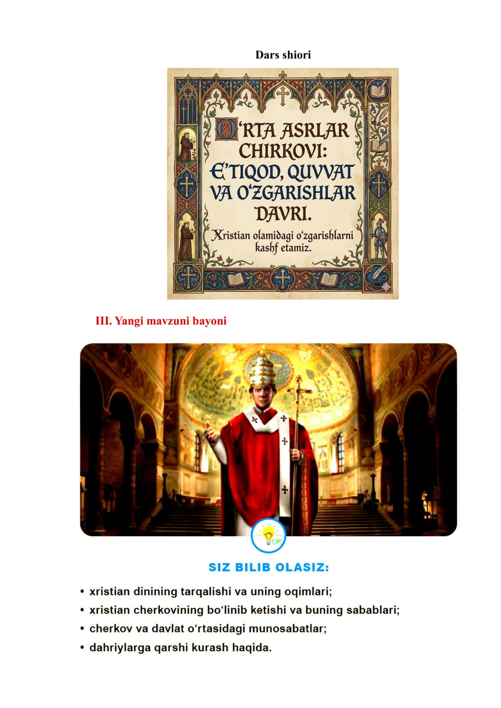 O‘rta asrlarda xristian olamida sodir bo‘lgan o‘zgarishlar 3