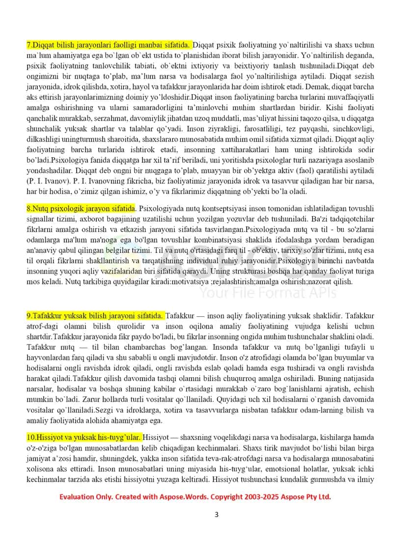 Psixikaning nerv-fiziologik asoslari glossariy-atamalar 3