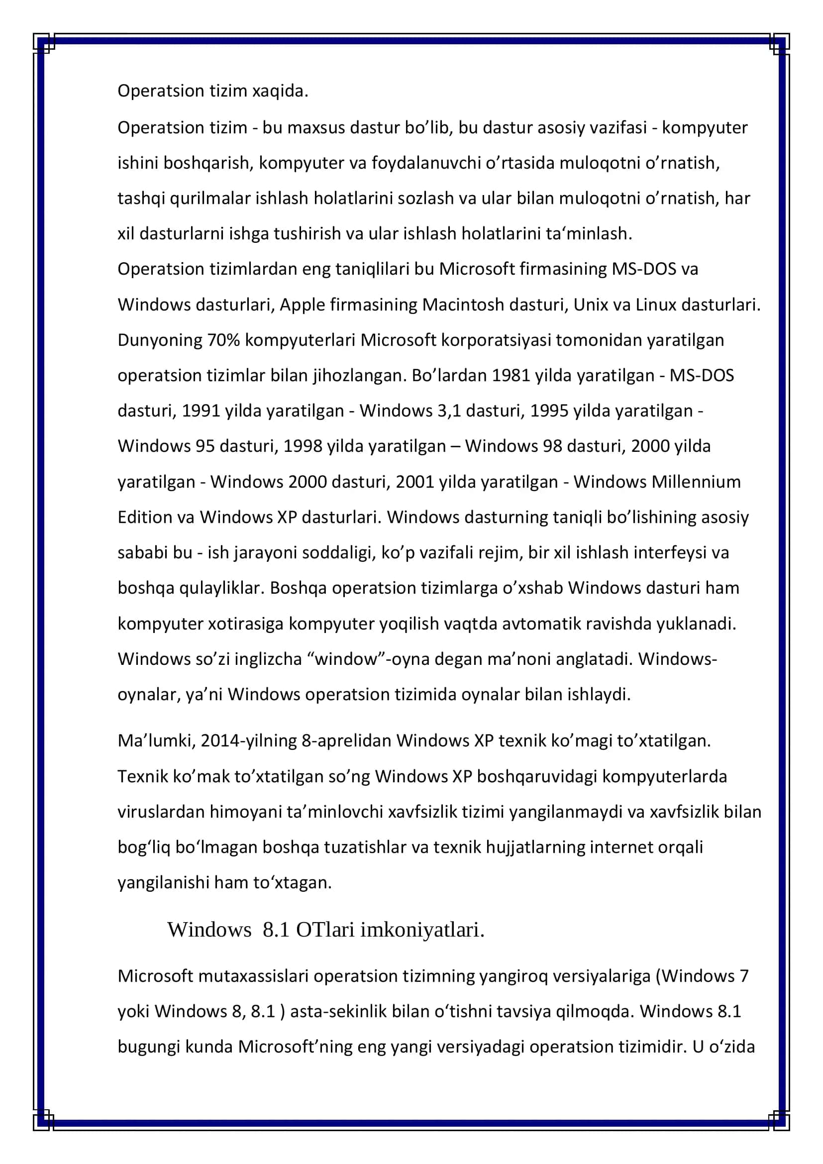 Windows 8.1 OTlari imkoniyatlaridan foydalanib OT rezerv nusxasini olish va qayta tiklash 3