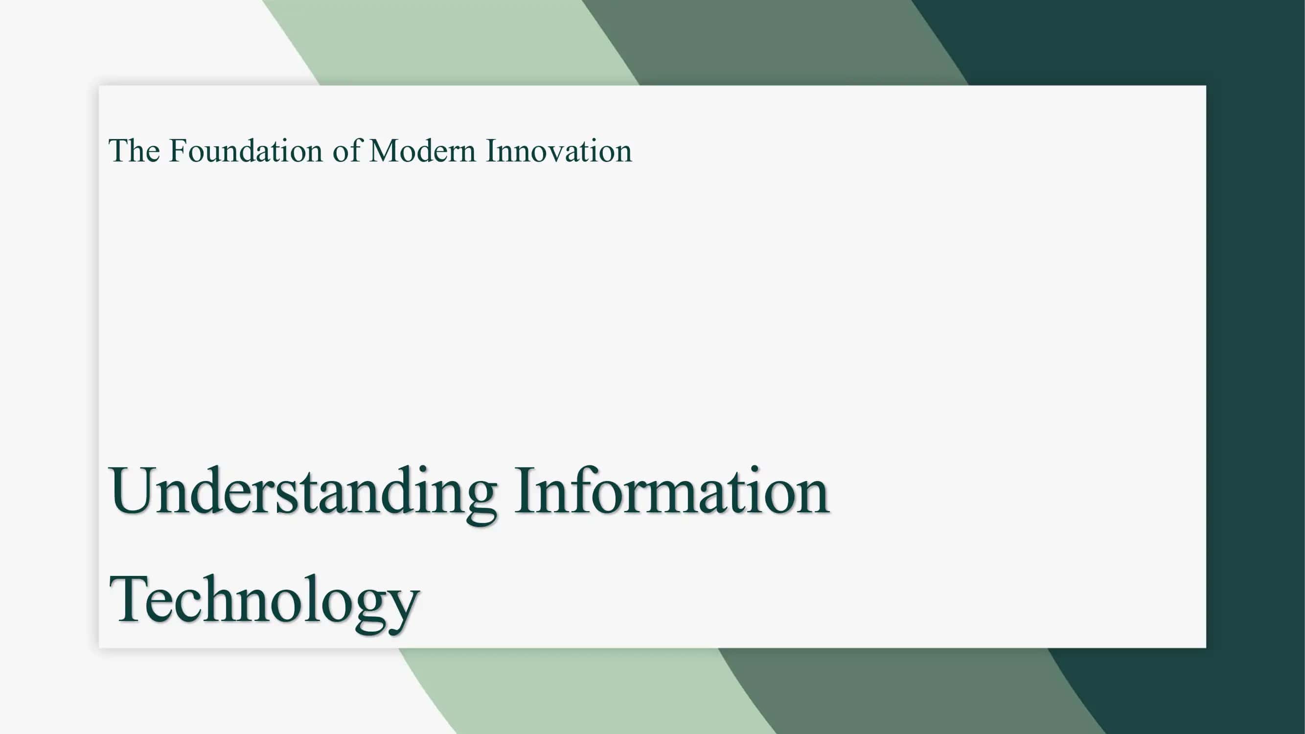 The Role of IT in Plan 3