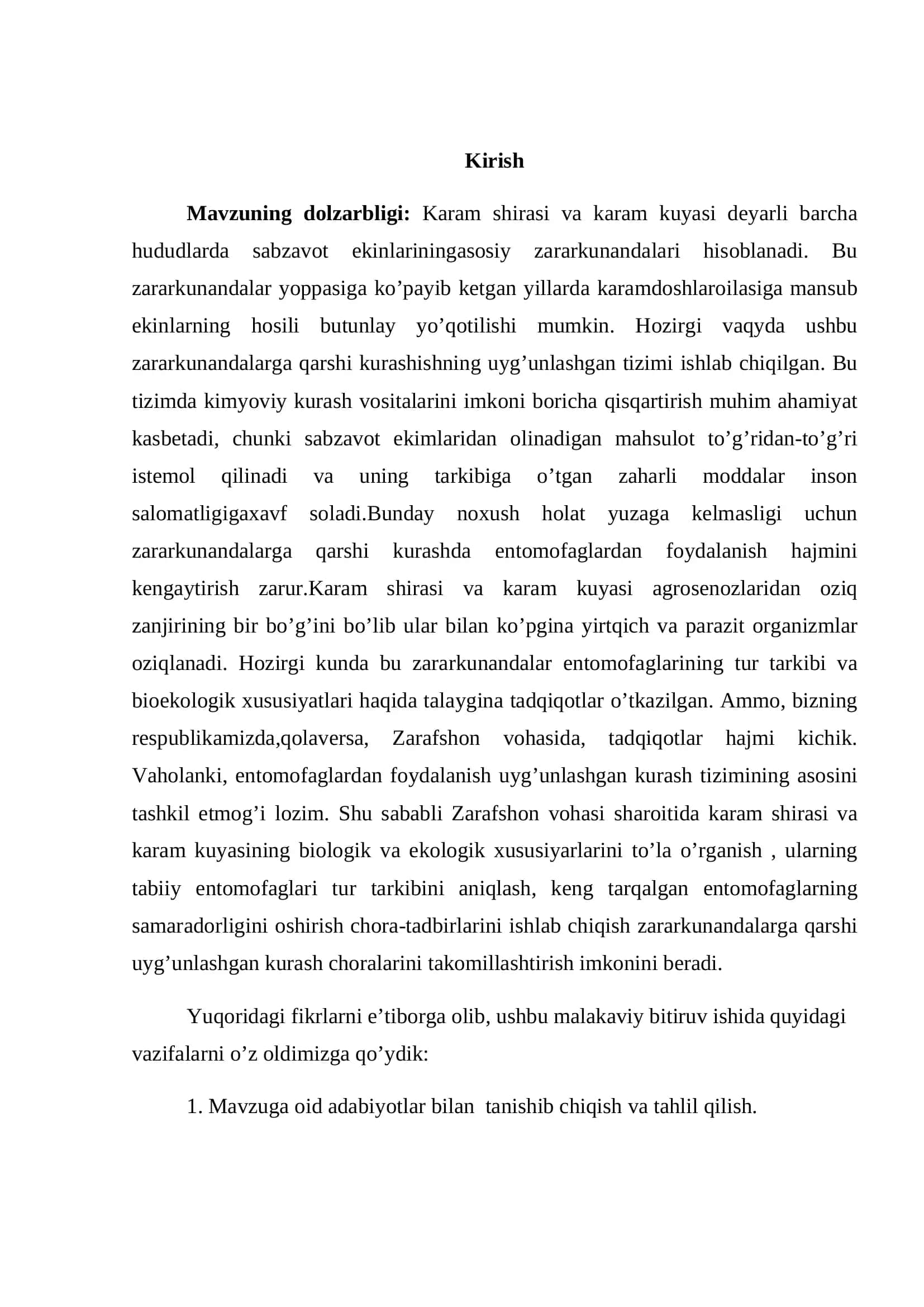 Karam shirasi ( Brevicoryne brassicae ) va karam kuyasi ( Plutella maculipennis ) ning bioekologiyasi va entomofaglari 3