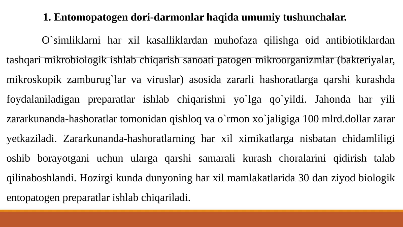 QISHLOQ XO`JALIGI UCHUN BAKTERIAL DORI-DARMONLARNI AJRATIB OLISH TEXNOLOGIYASI 3