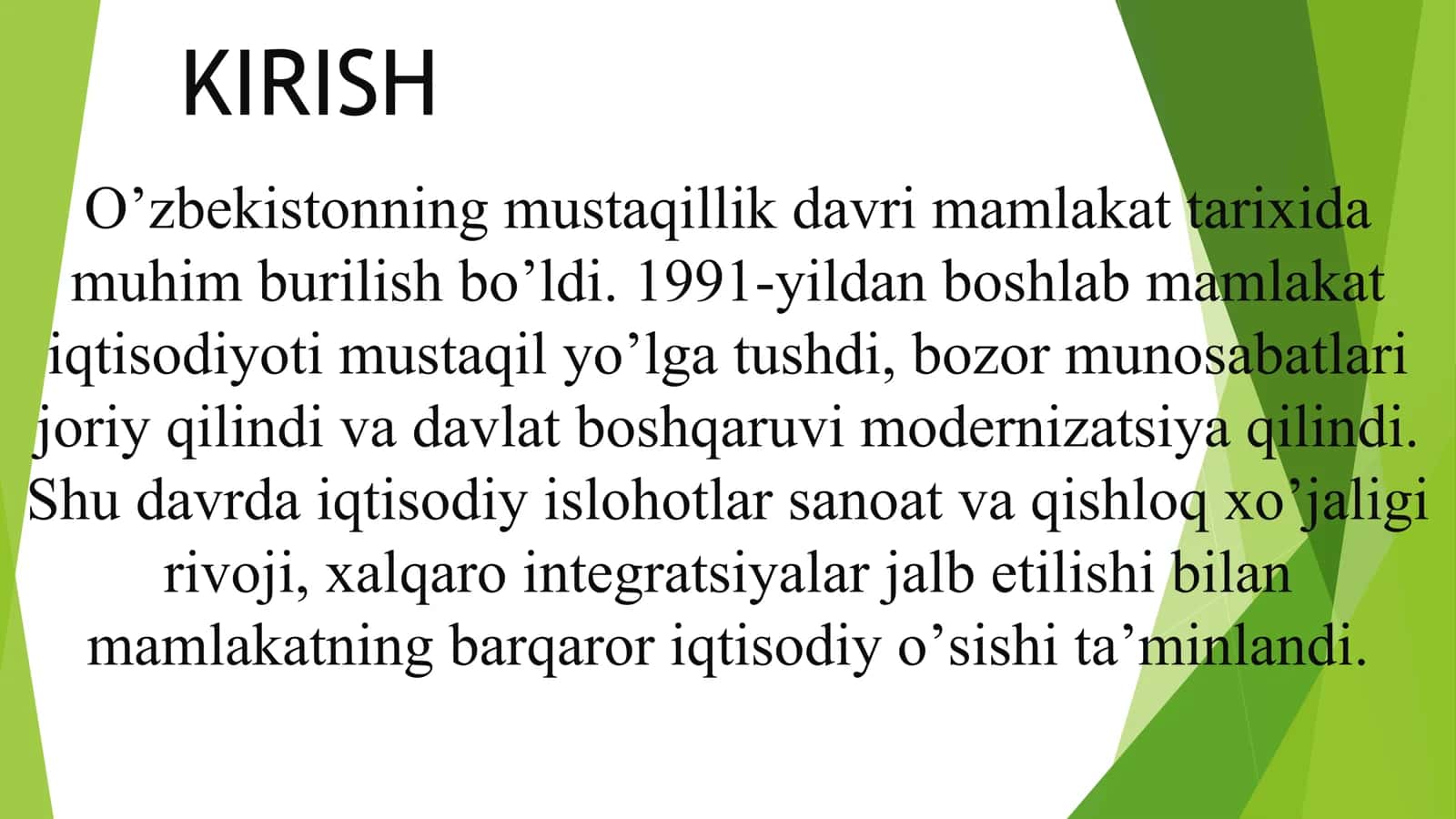Mustaqillik yillarida iqtisodiyotning rivojlanishi 3