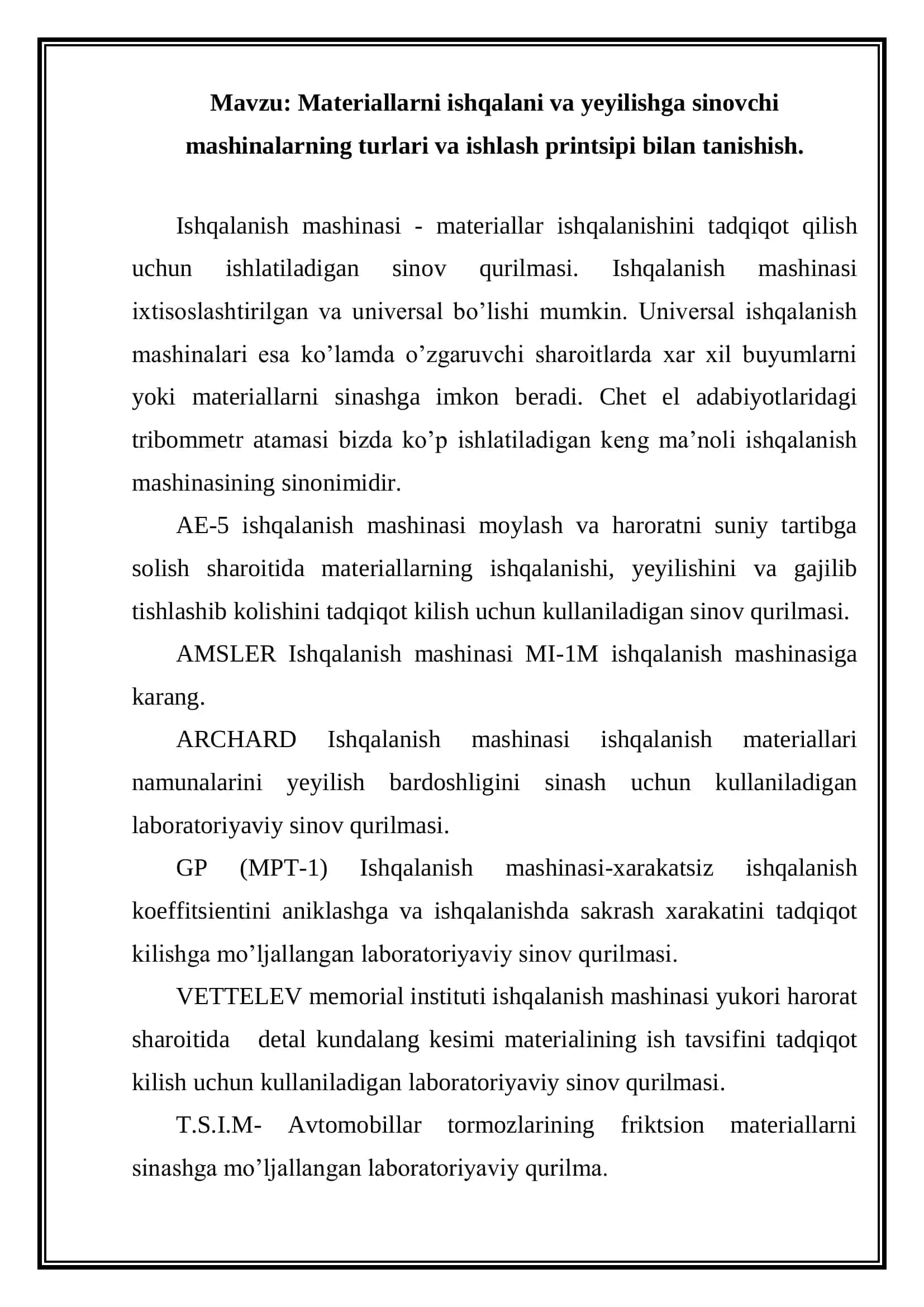 Materiallarni ishqalani va yeyilishga sinovchi mashinalarning turlari va ishlash printsipi bilan tanishish 3